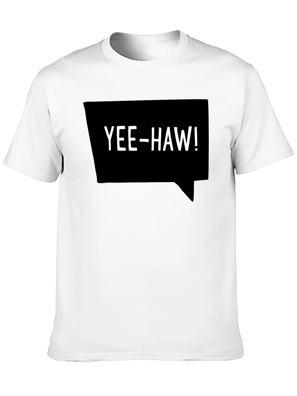 Yee-Haw Speech Bubble Graphic Tee - Black Cotton T-Shirt