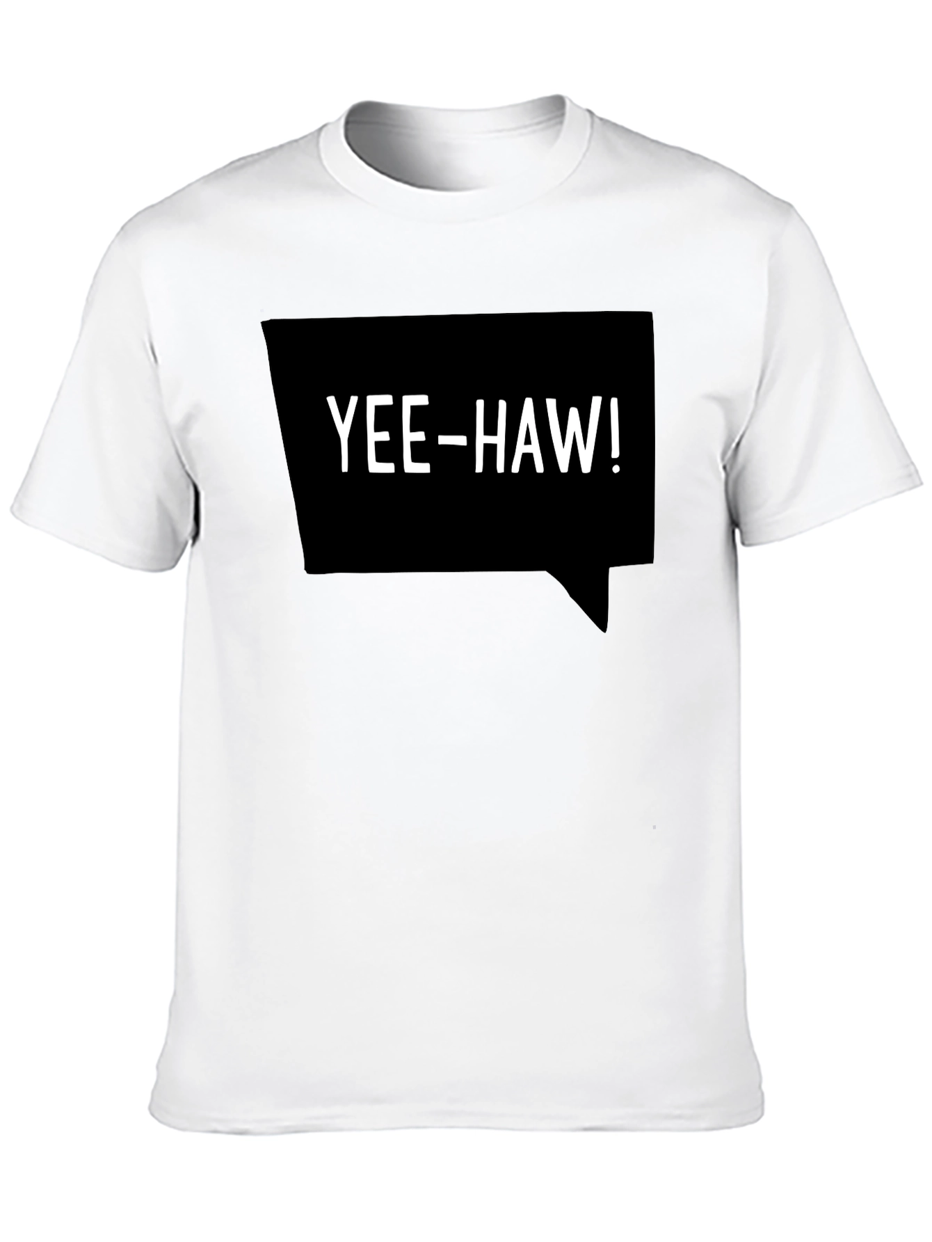 Yee-Haw Speech Bubble Graphic Tee - Black Cotton T-Shirt