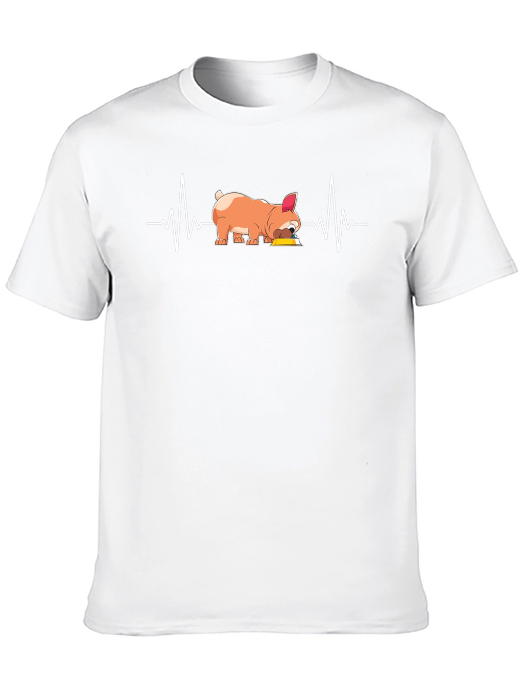Dog Lover Graphic Tee - French Bulldog Heartbeat