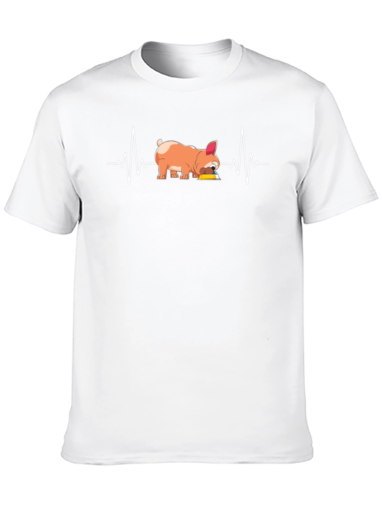 Dog Lover Graphic Tee - French Bulldog Heartbeat