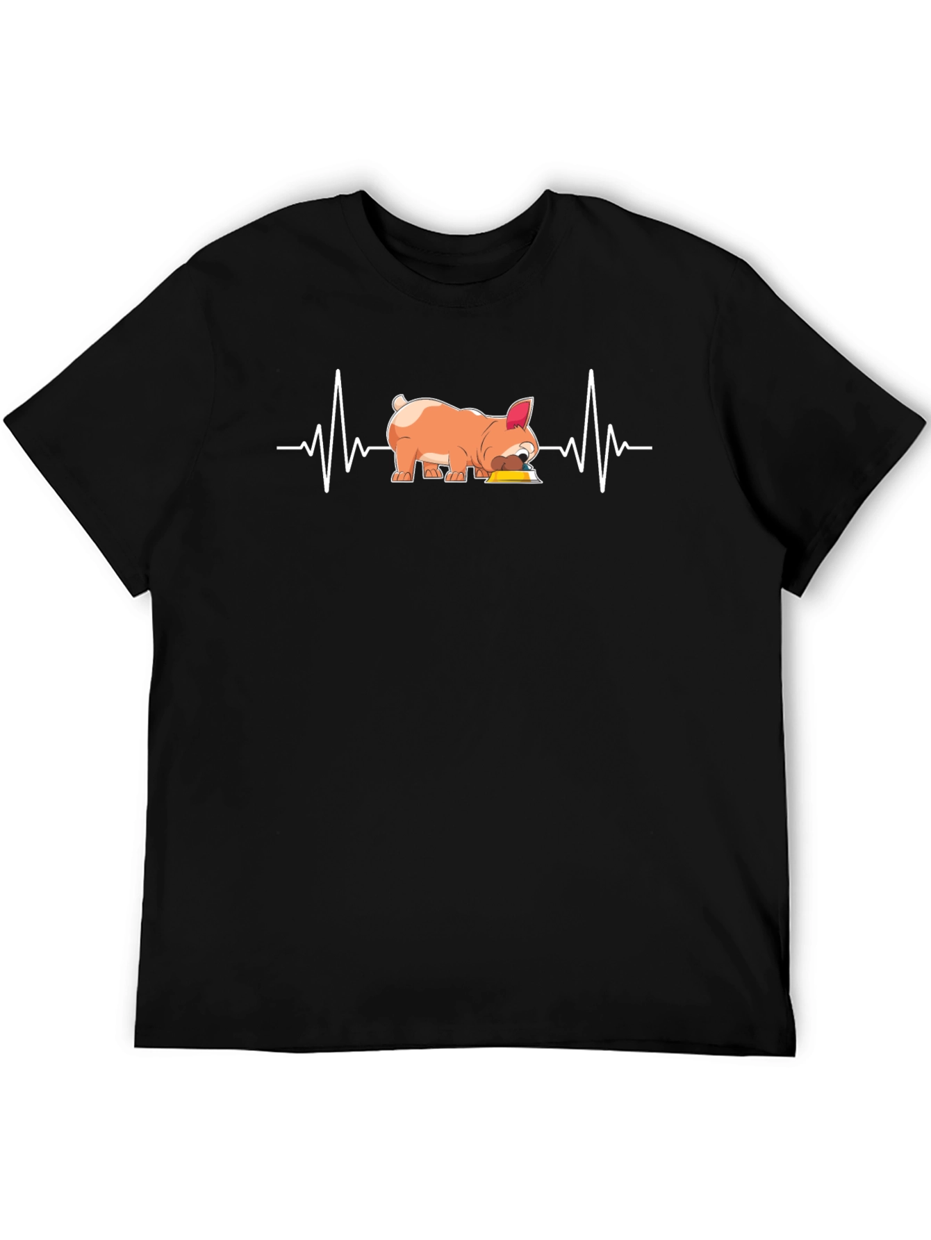 Dog Lover Graphic Tee - French Bulldog Heartbeat