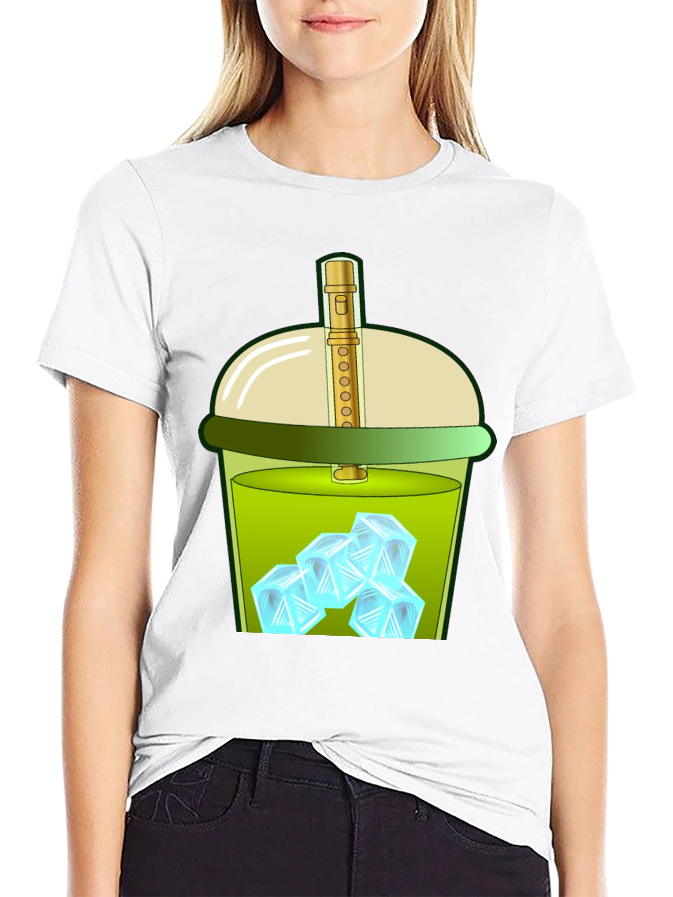 Iced Drink Graphic Tee - Trendy and Fun
