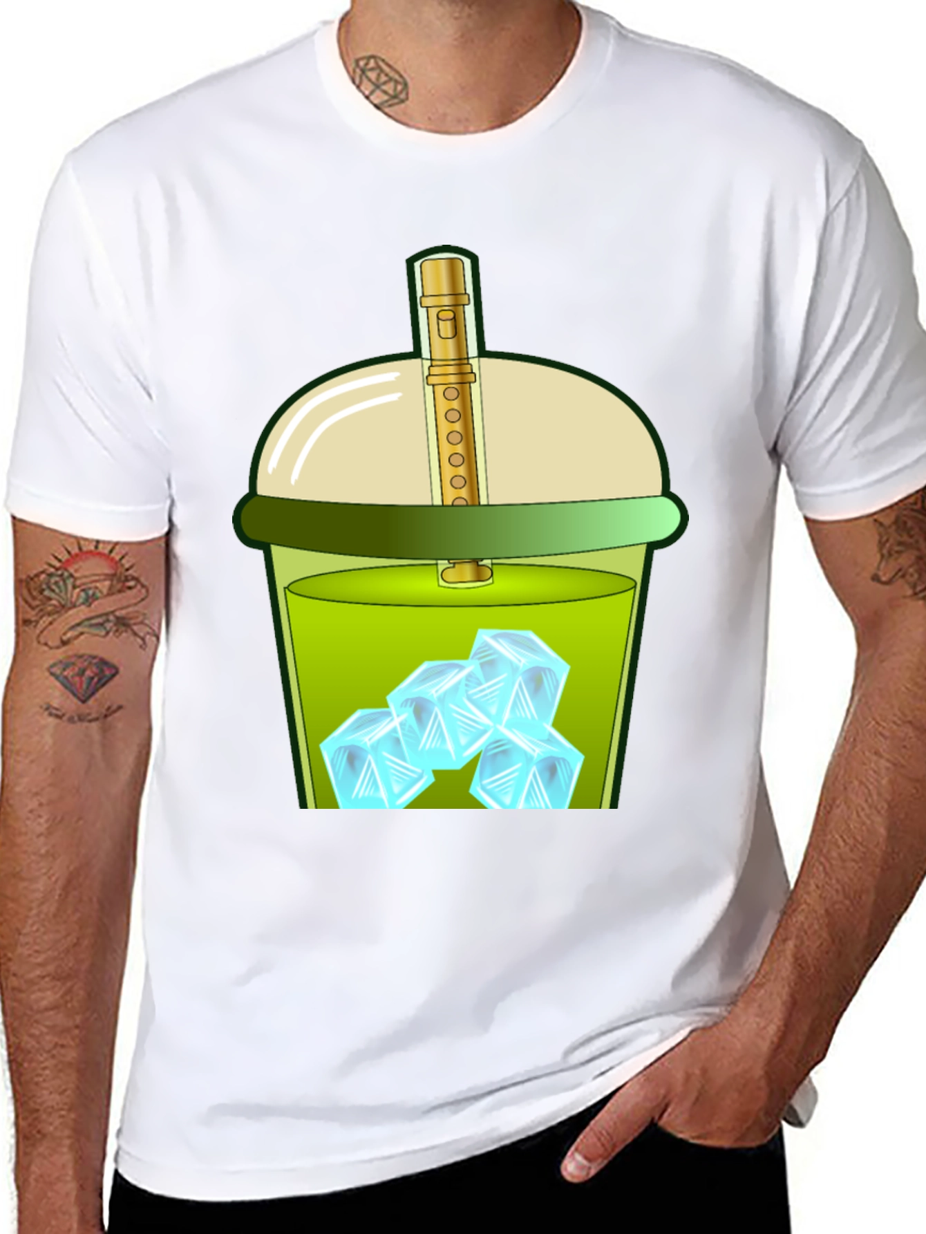 Iced Drink Graphic Tee - Trendy and Fun