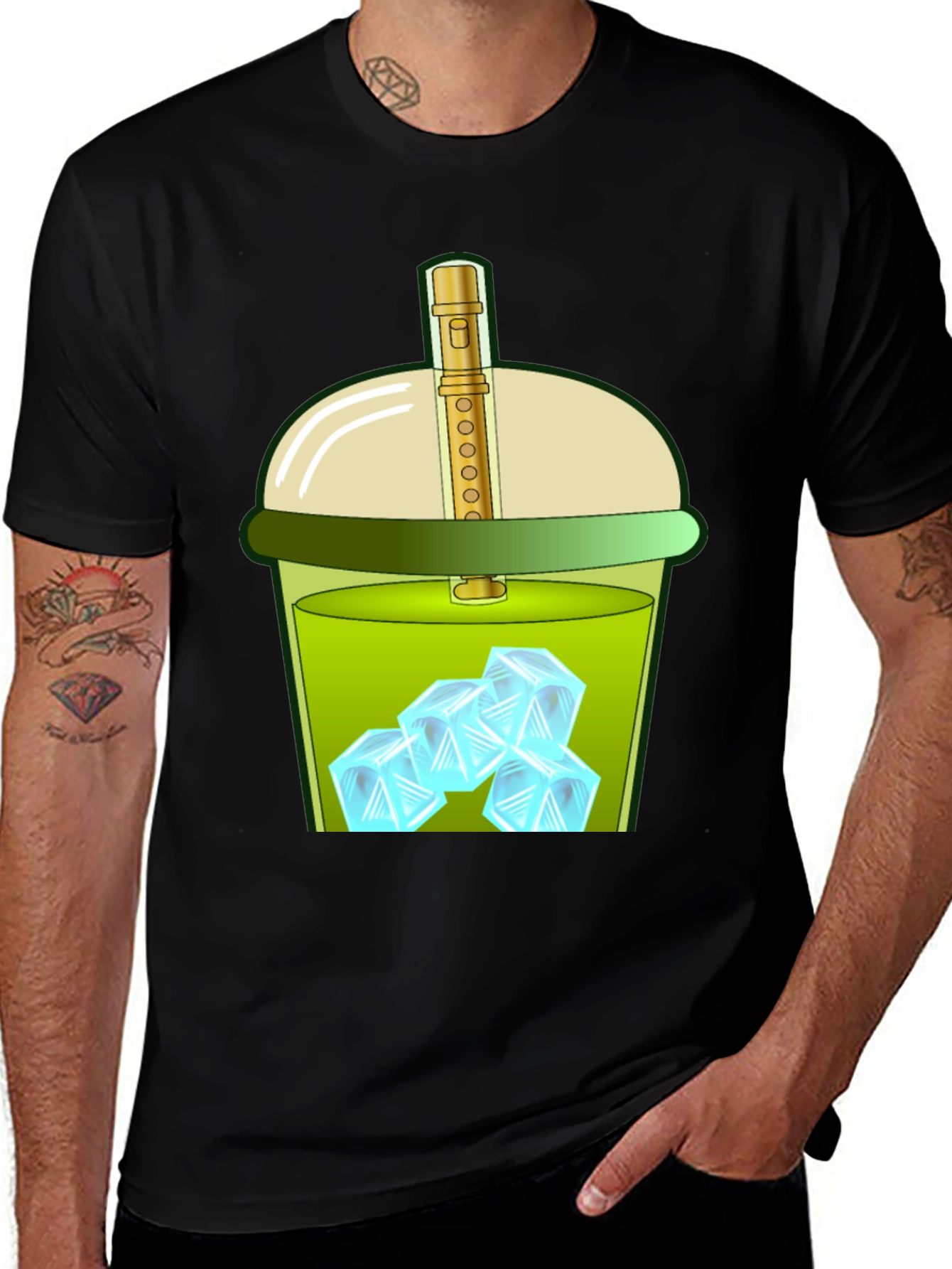 Iced Drink Graphic Tee - Trendy and Fun