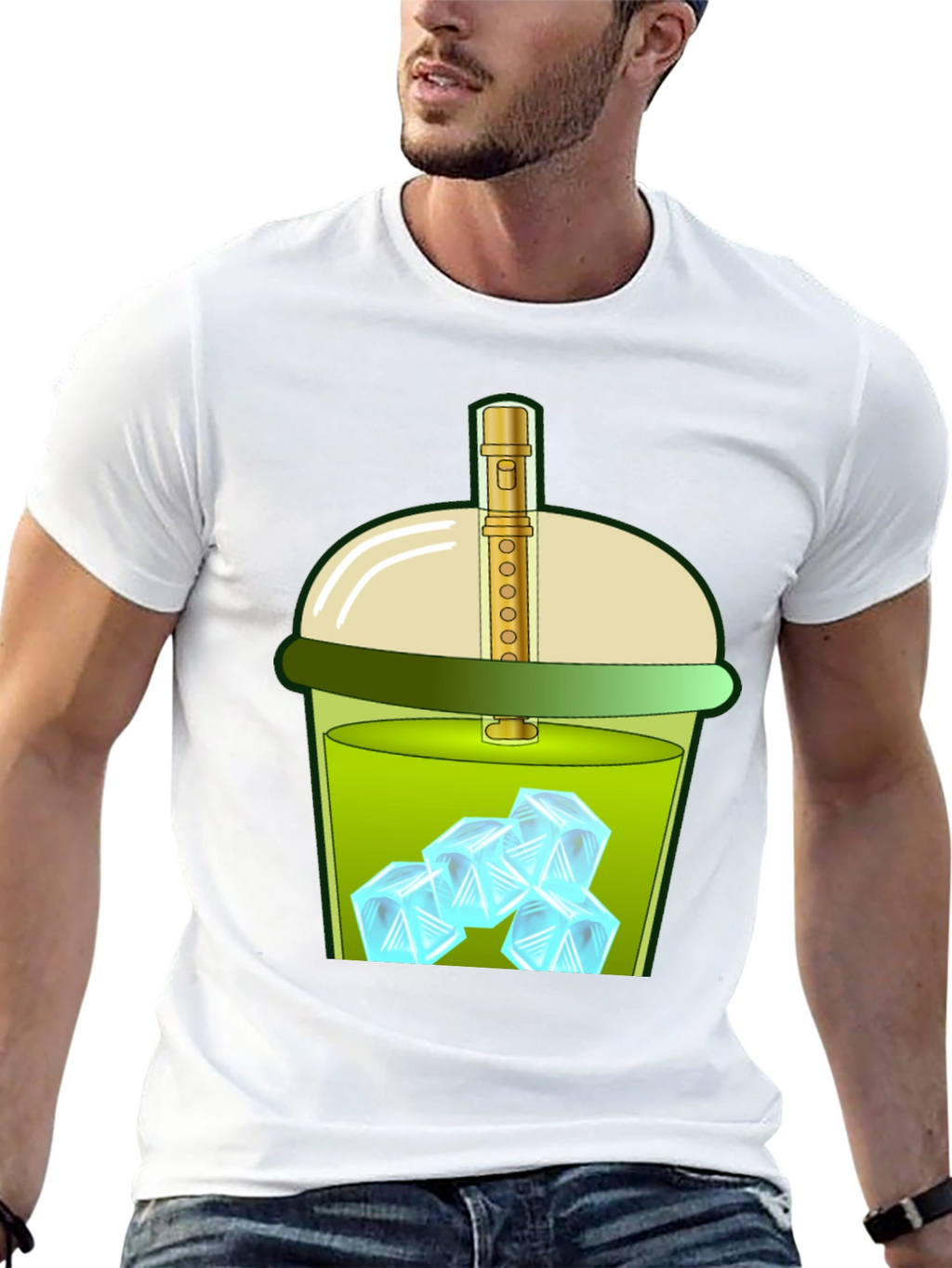 Iced Drink Graphic Tee - Trendy and Fun
