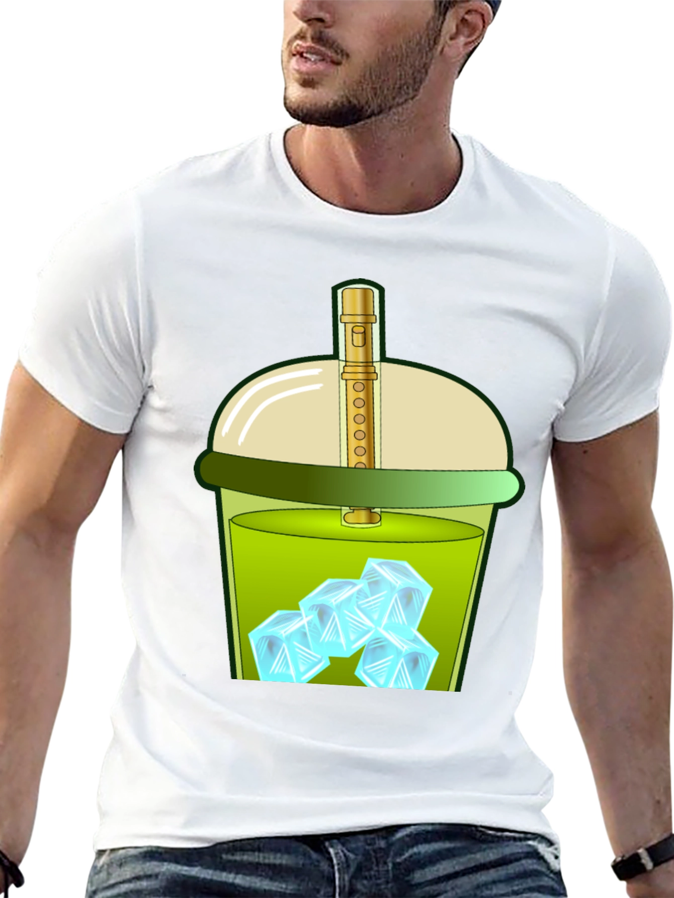 Iced Drink Graphic Tee - Trendy and Fun