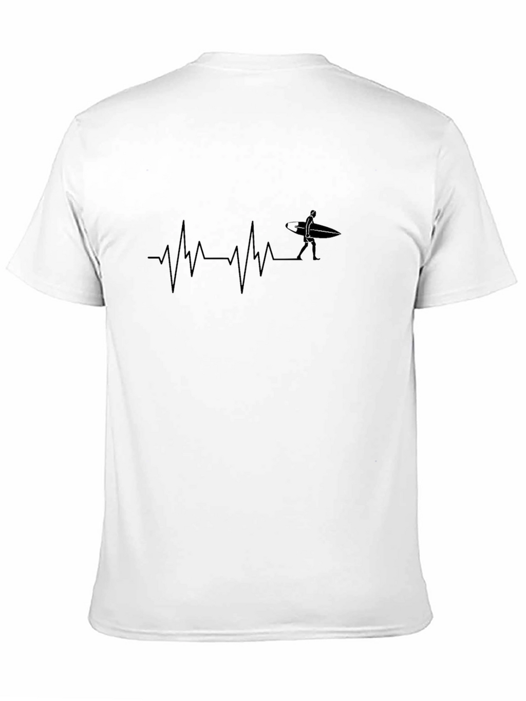 Surfer Heartbeat T-Shirt - Black Graphic Tee