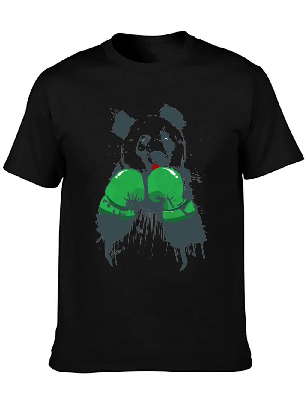 Panda Boxer Graphic T-Shirt - Black