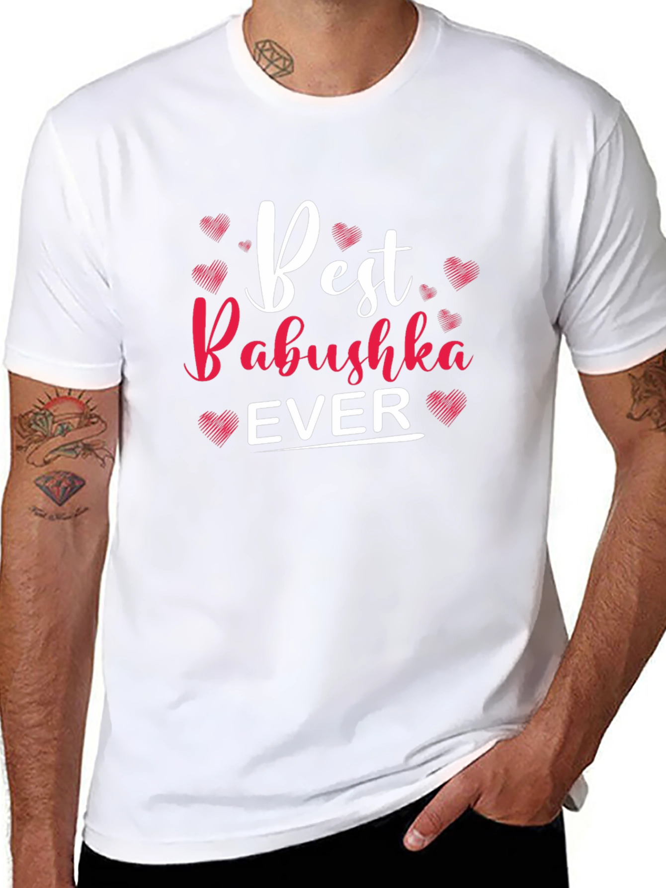 Best Babushka Ever T-Shirt - Cute Heart Design