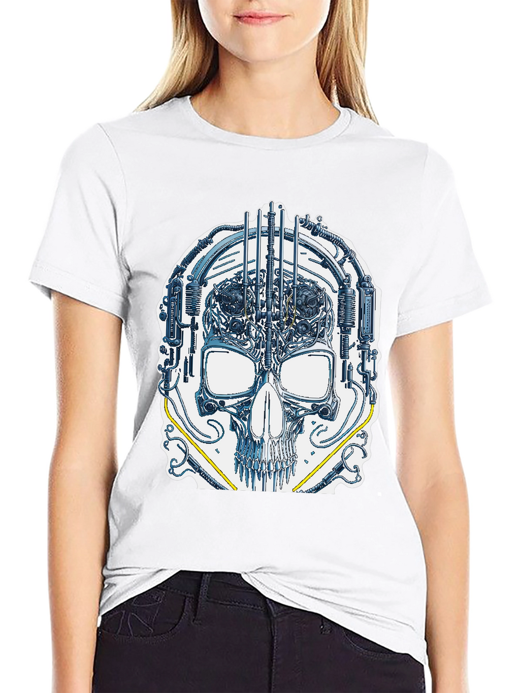 Cyber Skull Graphic T-Shirt - Unique Design