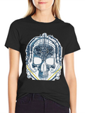 Cyber Skull Graphic T-Shirt - Unique Design