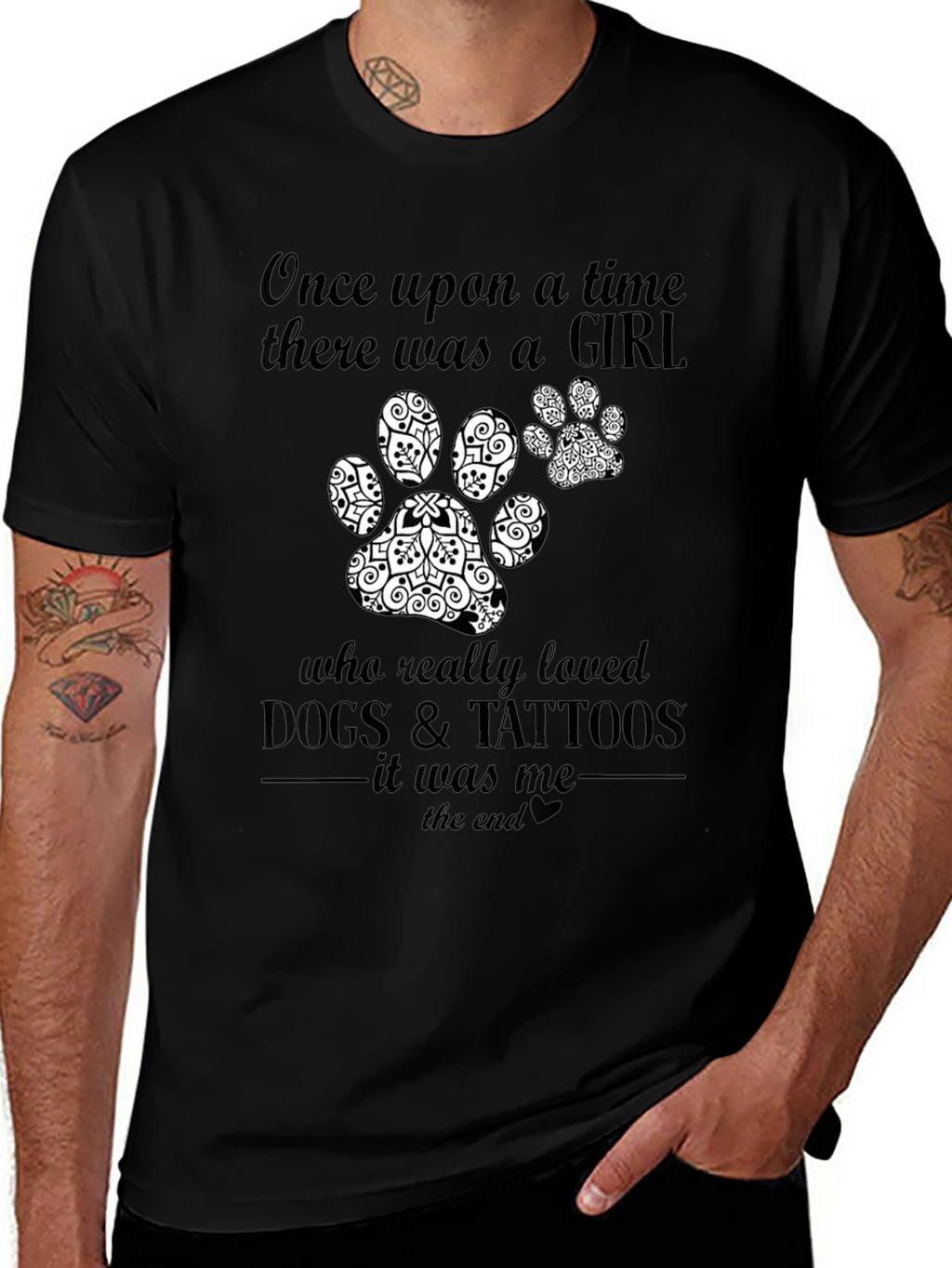 Dog & Tattoos Girl T-Shirt – Funny Dog Lover Graphic Tee