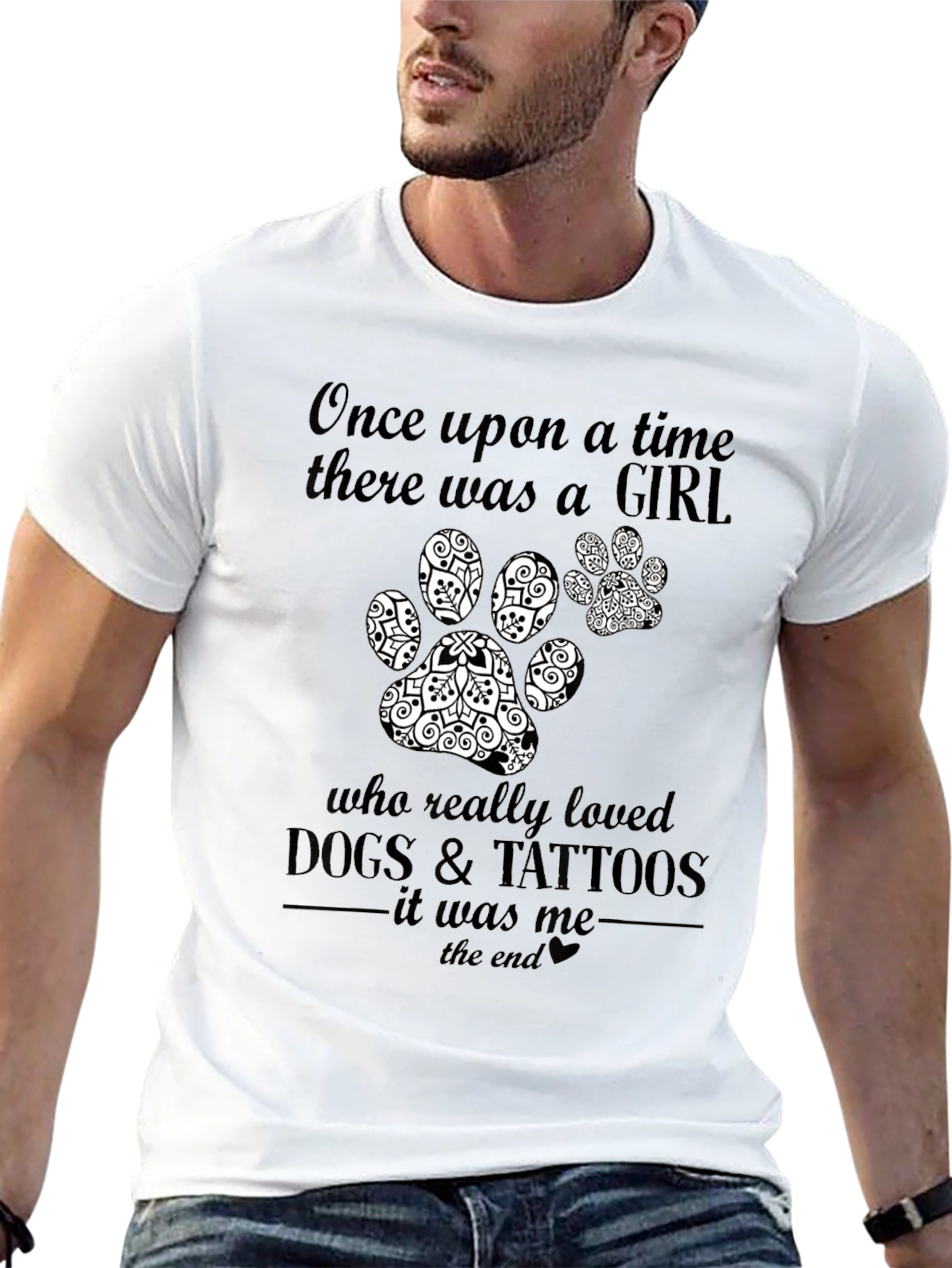 Dog & Tattoos Girl T-Shirt – Funny Dog Lover Graphic Tee