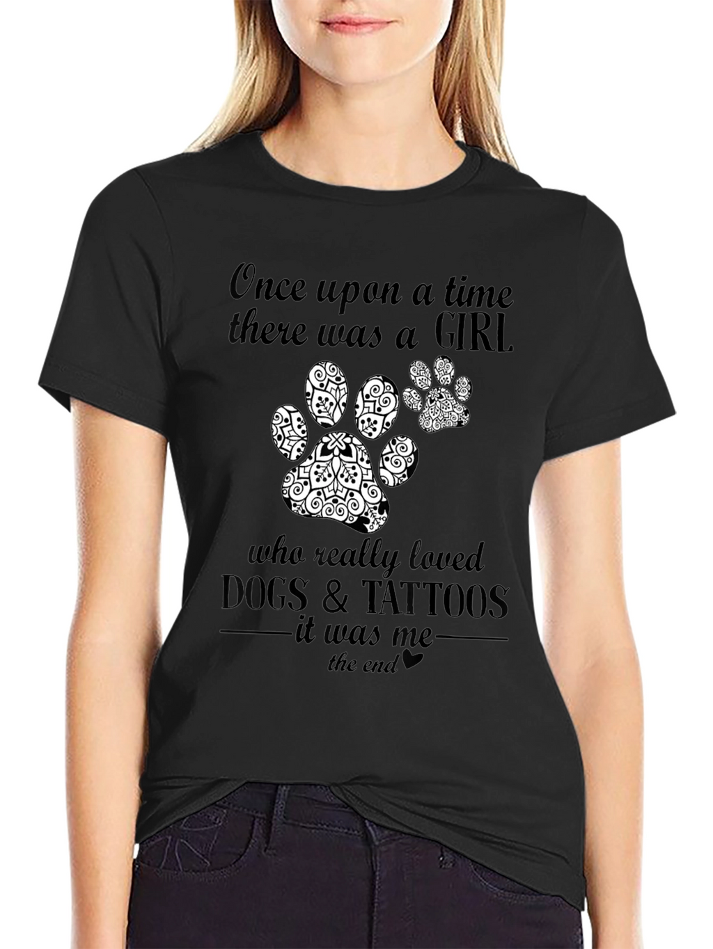 Dog & Tattoos Girl T-Shirt – Funny Dog Lover Graphic Tee
