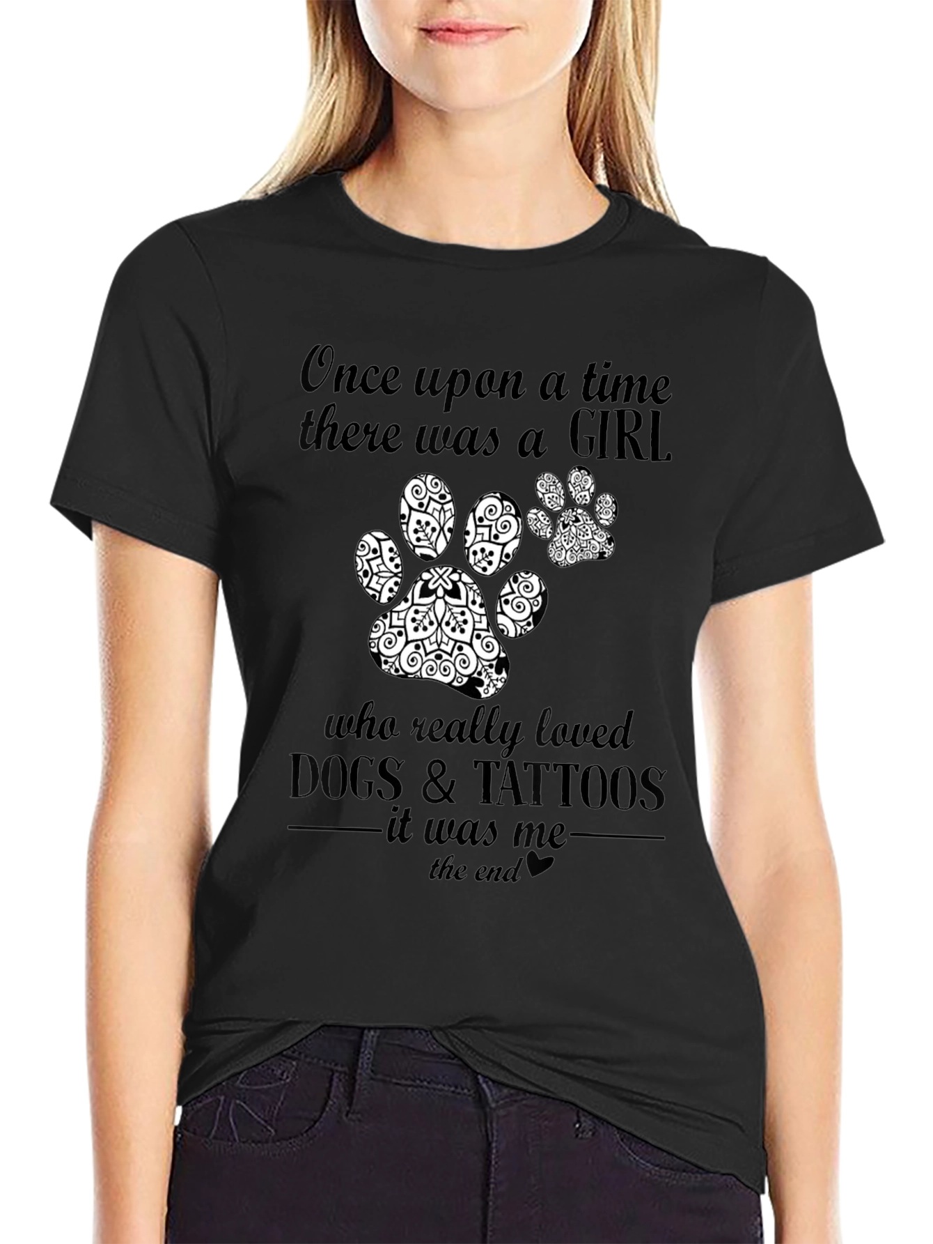 Dog & Tattoos Girl T-Shirt – Funny Dog Lover Graphic Tee