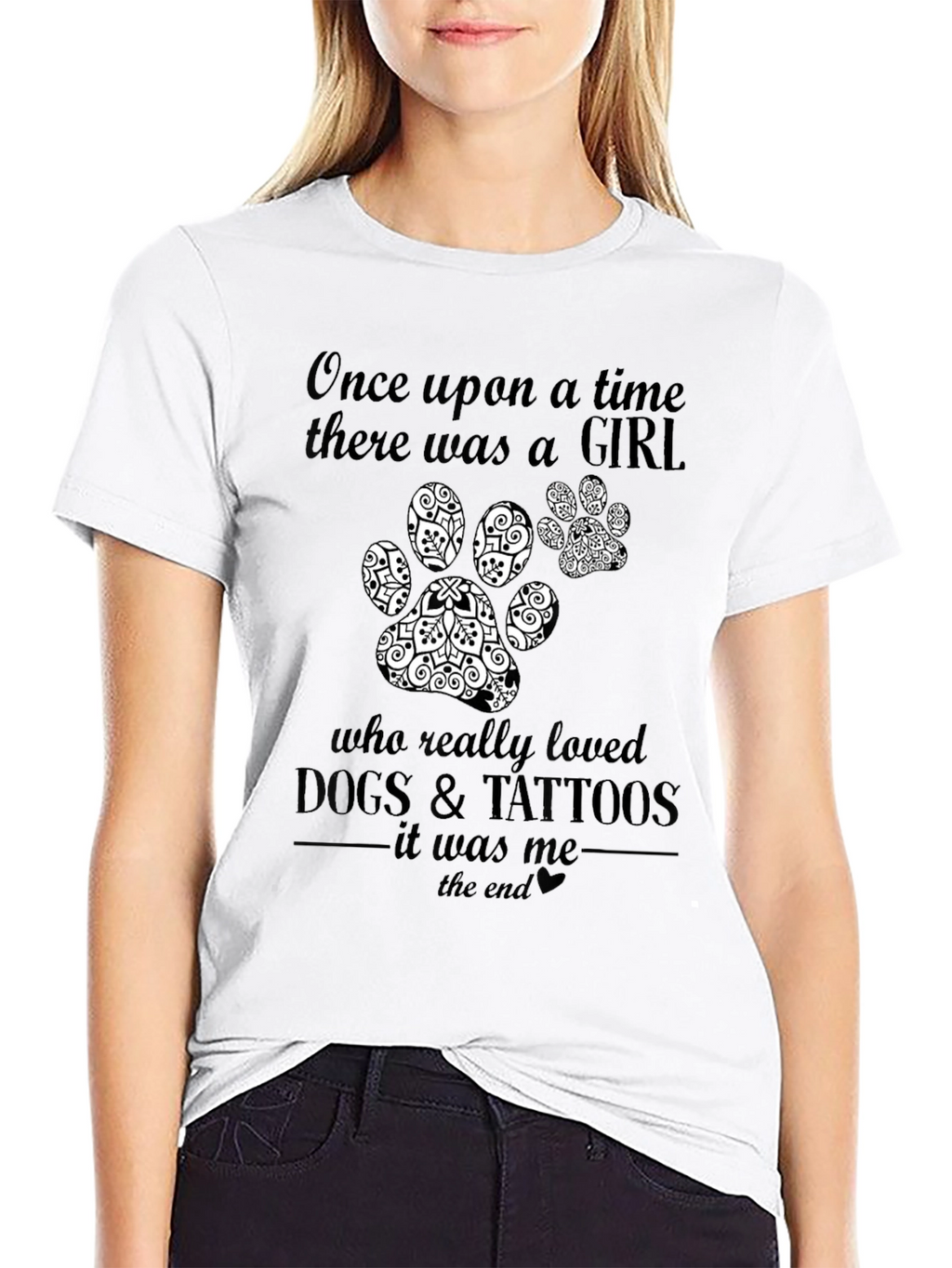 Dog & Tattoos Girl T-Shirt – Funny Dog Lover Graphic Tee