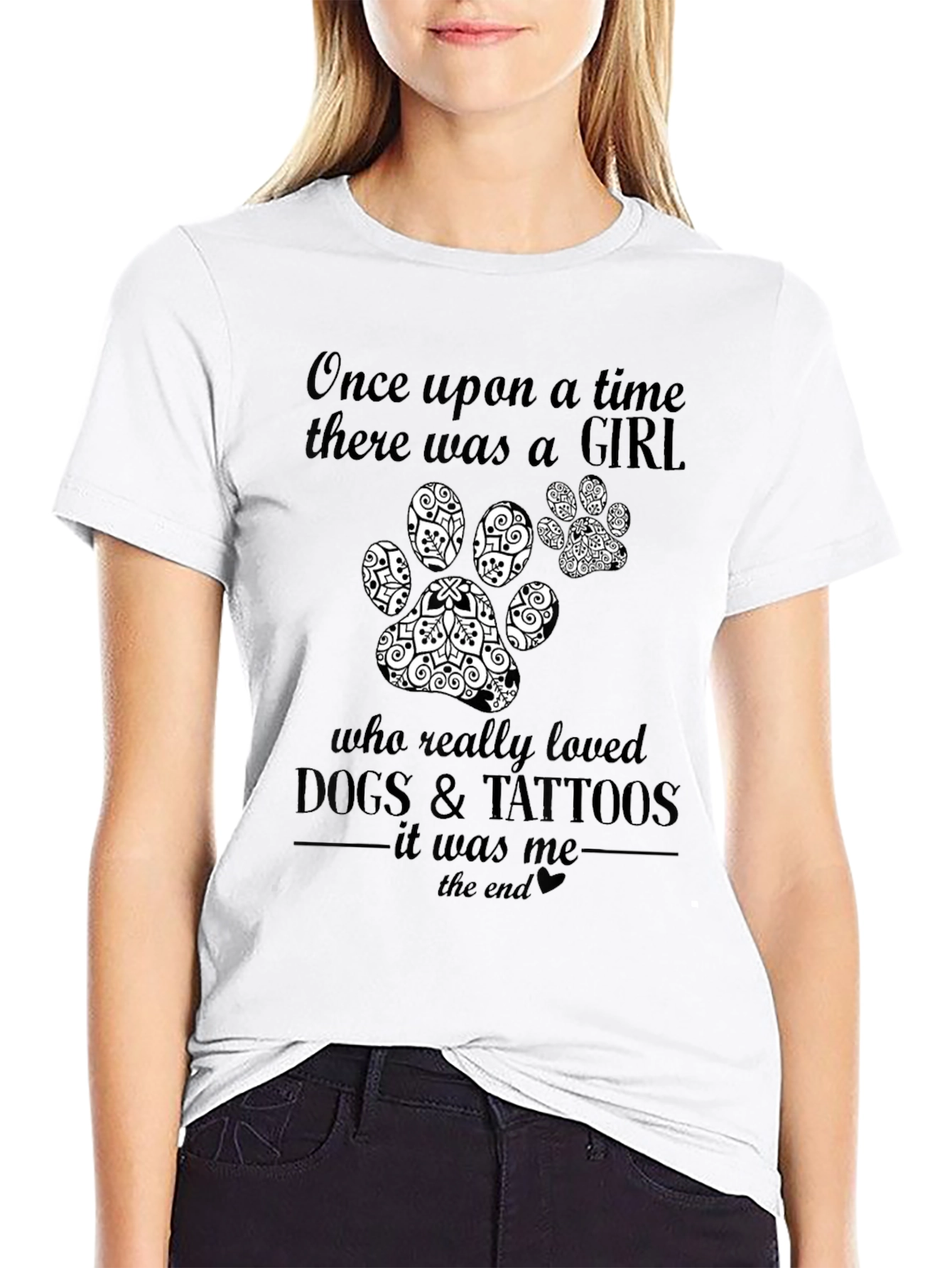 Dog & Tattoos Girl T-Shirt – Funny Dog Lover Graphic Tee