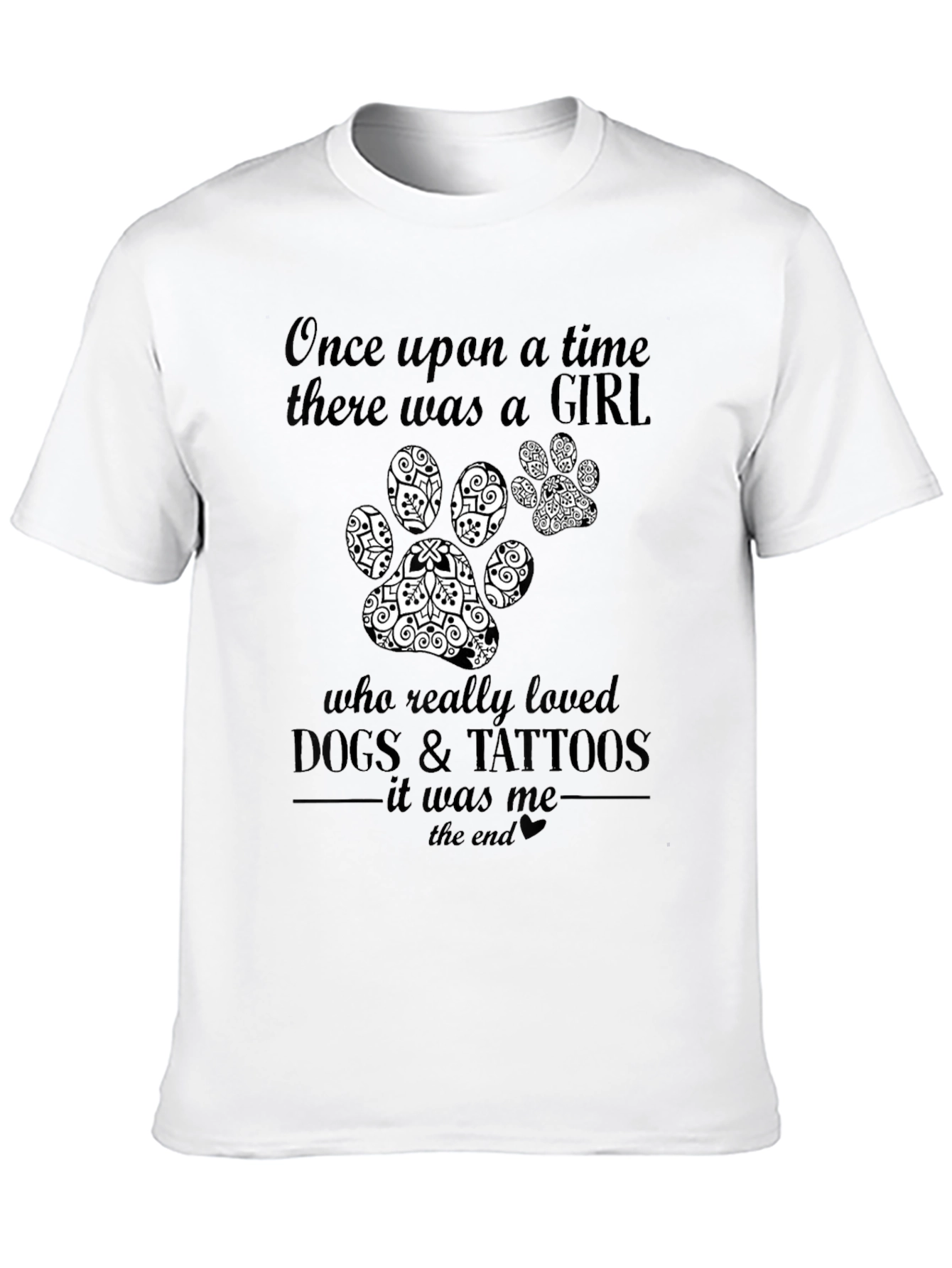 Dog & Tattoos Girl T-Shirt – Funny Dog Lover Graphic Tee