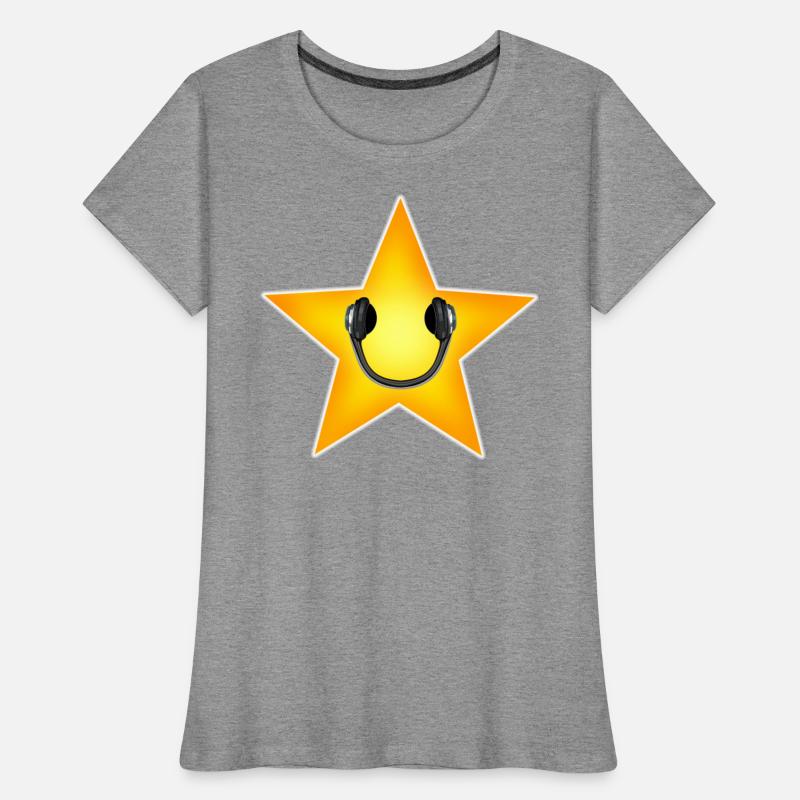 Yellow Music Star with Headphones Smile