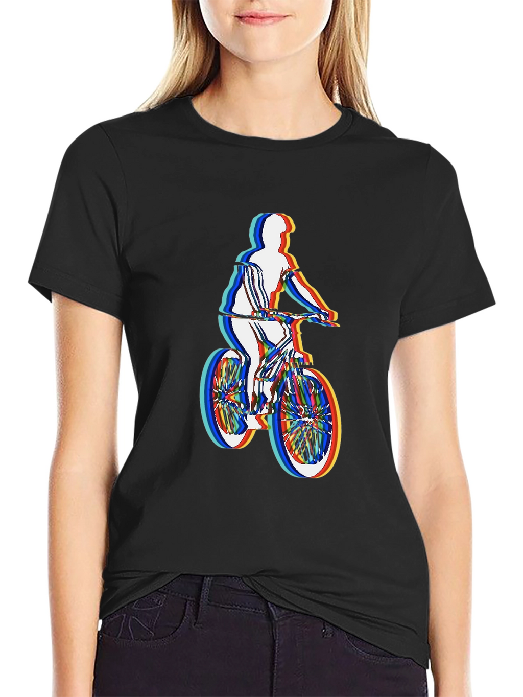 Mens Black T-Shirt - Retro Cycling Graphic