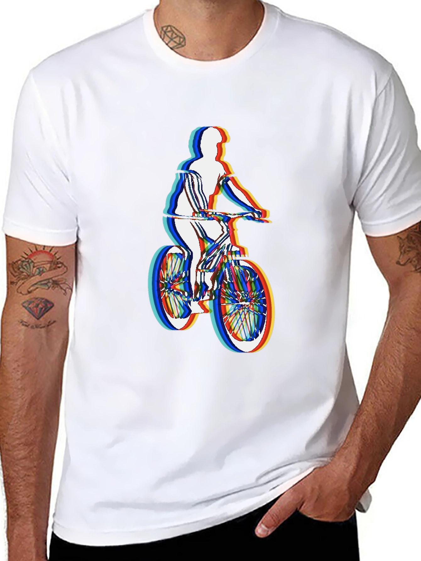Mens Black T-Shirt - Retro Cycling Graphic