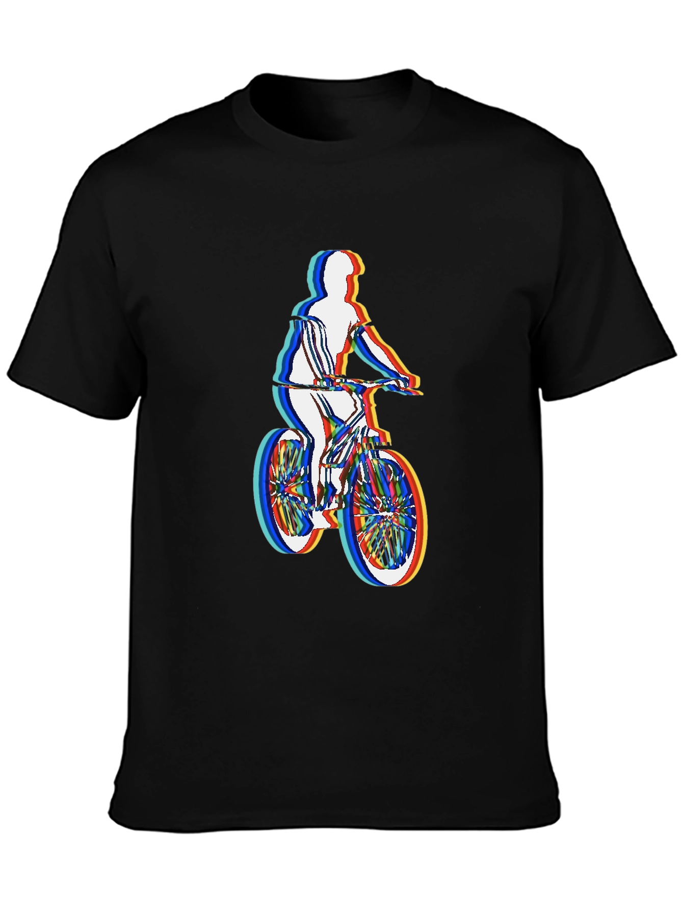 Mens Black T-Shirt - Retro Cycling Graphic