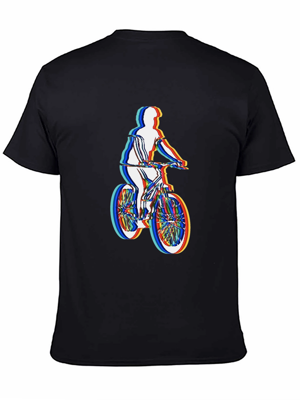 Mens Black T-Shirt - Retro Cycling Graphic