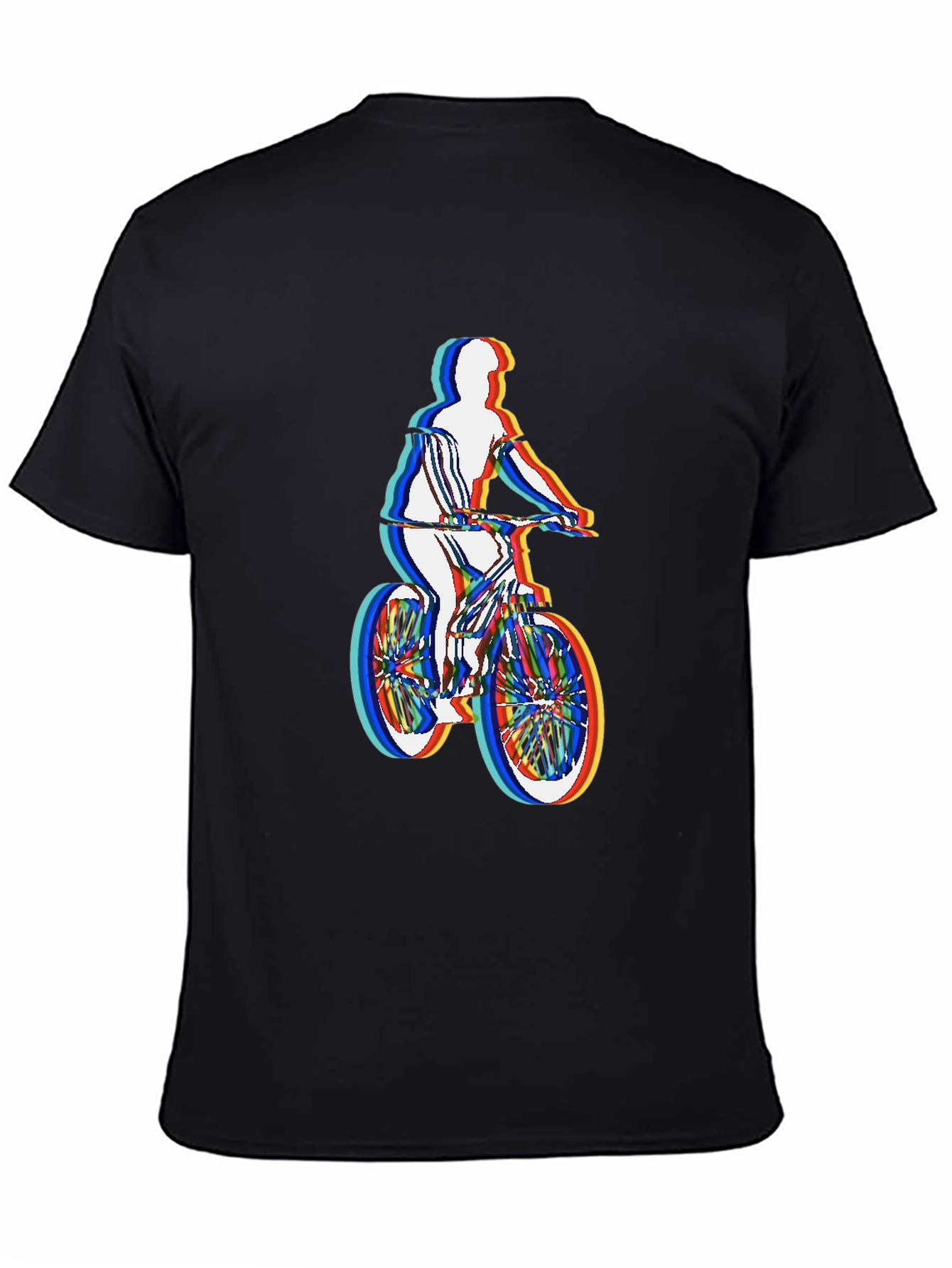 Mens Black T-Shirt - Retro Cycling Graphic