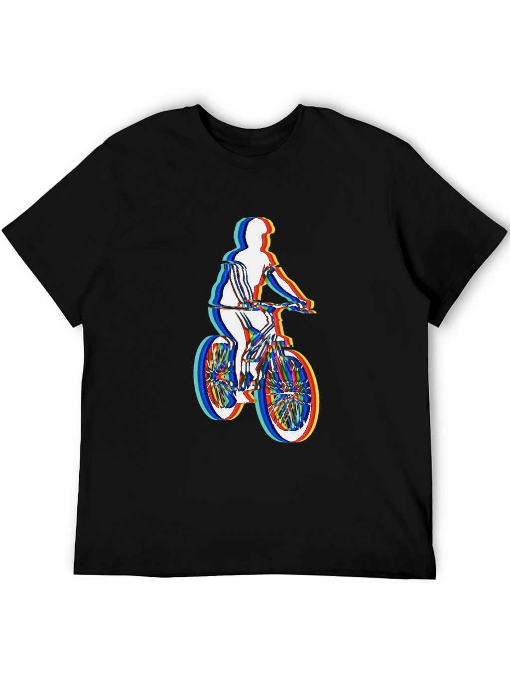 Mens Black T-Shirt - Retro Cycling Graphic