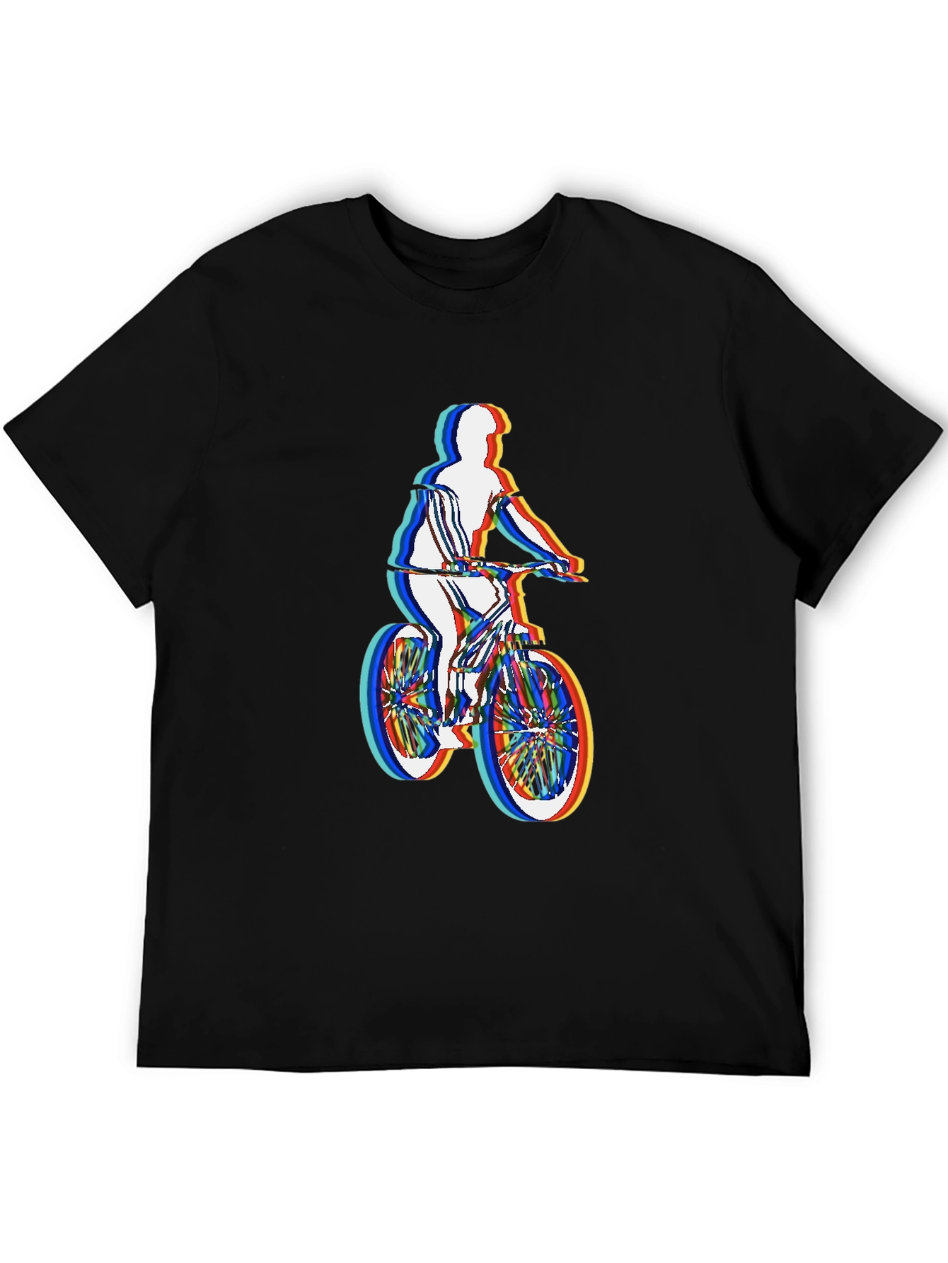 Mens Black T-Shirt - Retro Cycling Graphic
