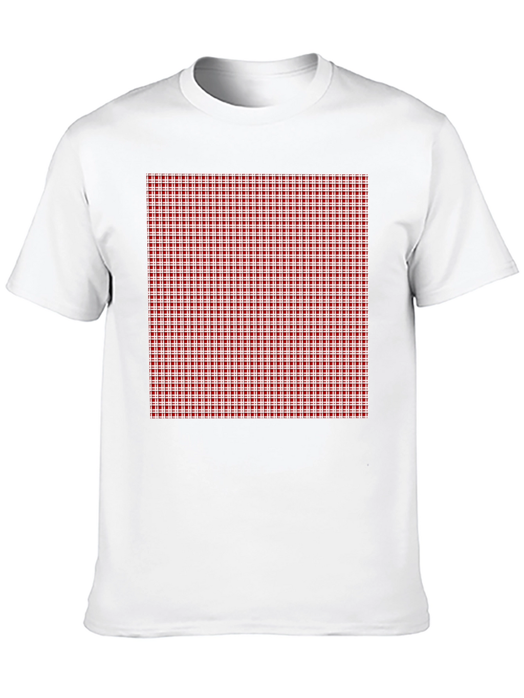 Black Tee with Red Gingham Check Print