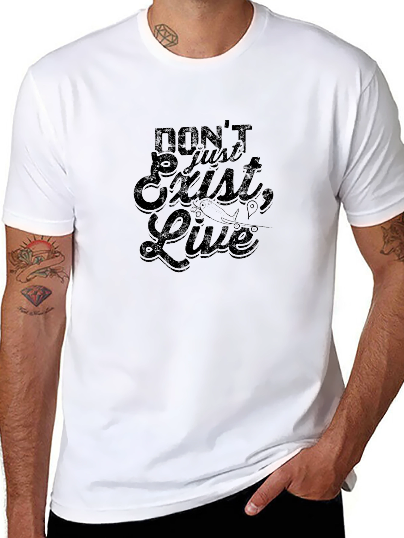 Inspirational Graphic Tee - Dont Just Exist Live
