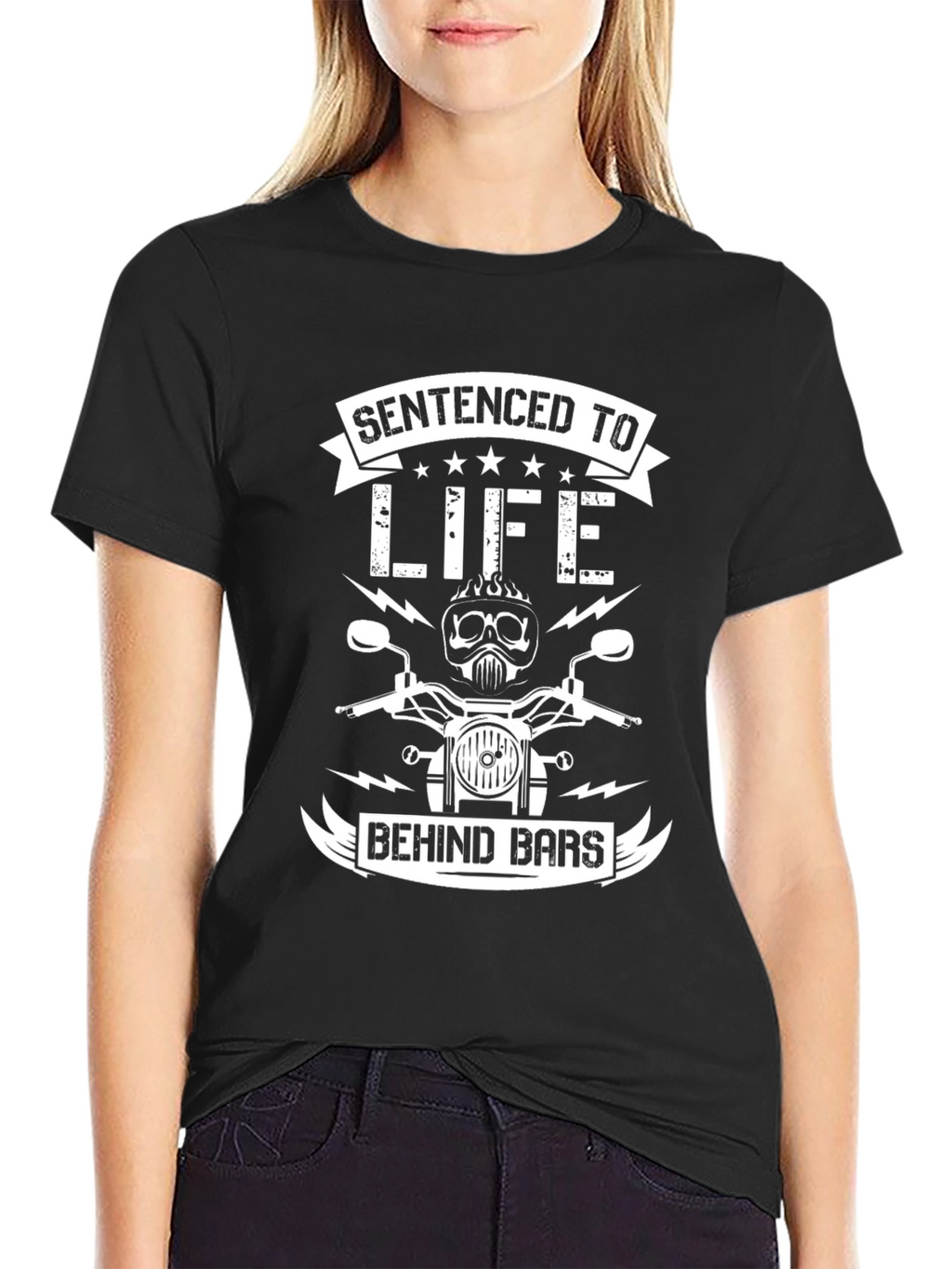 Sentenced to Life Behind Bars Biker T-Shirt