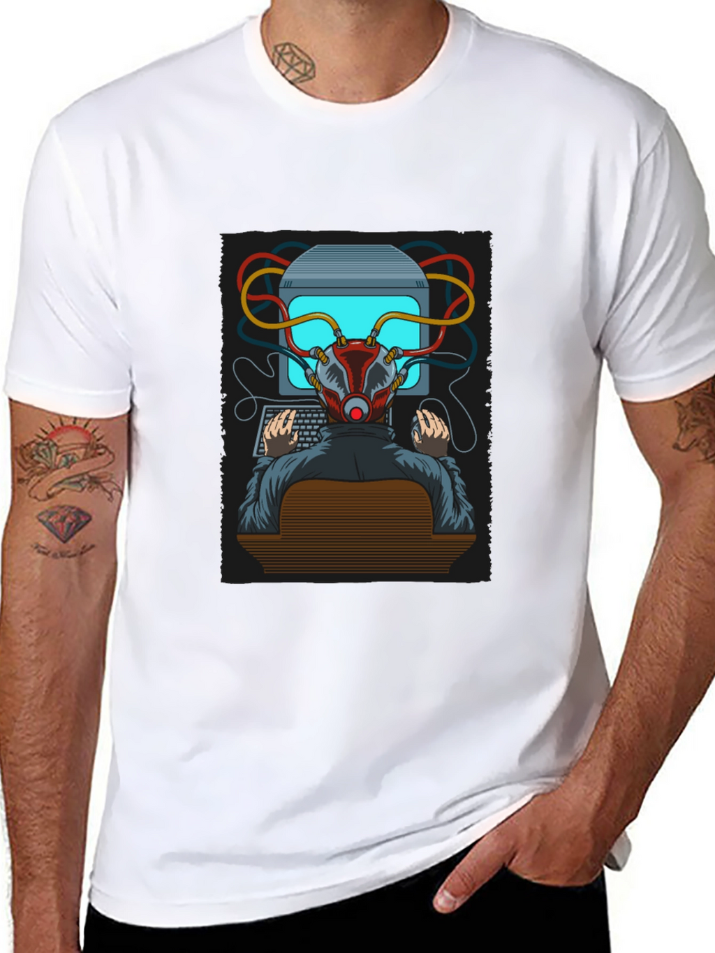 Hacker Graphic T-Shirt - Cyberpunk Style Tee