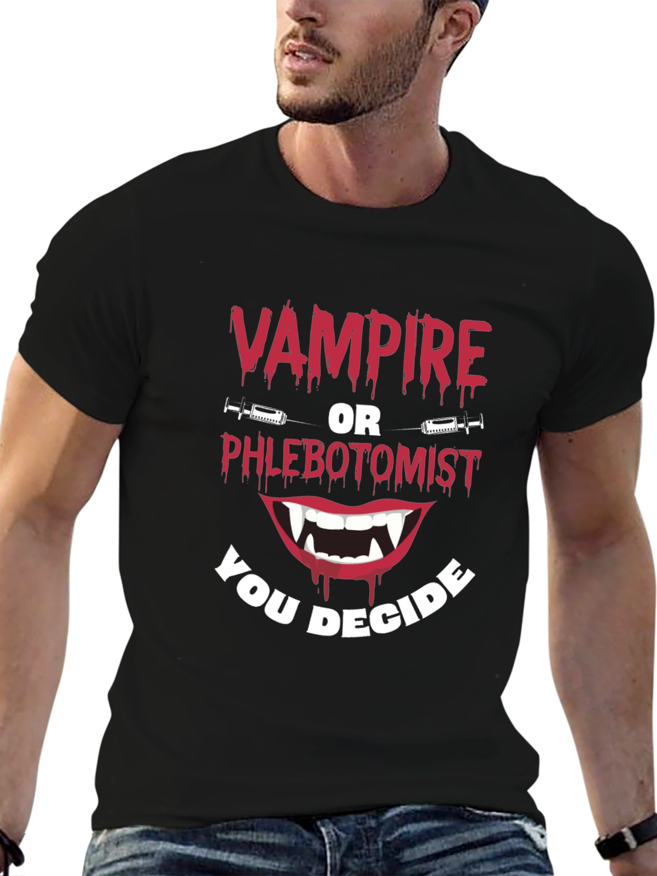 Vampire or Phlebotomist Funny Graphic Tee