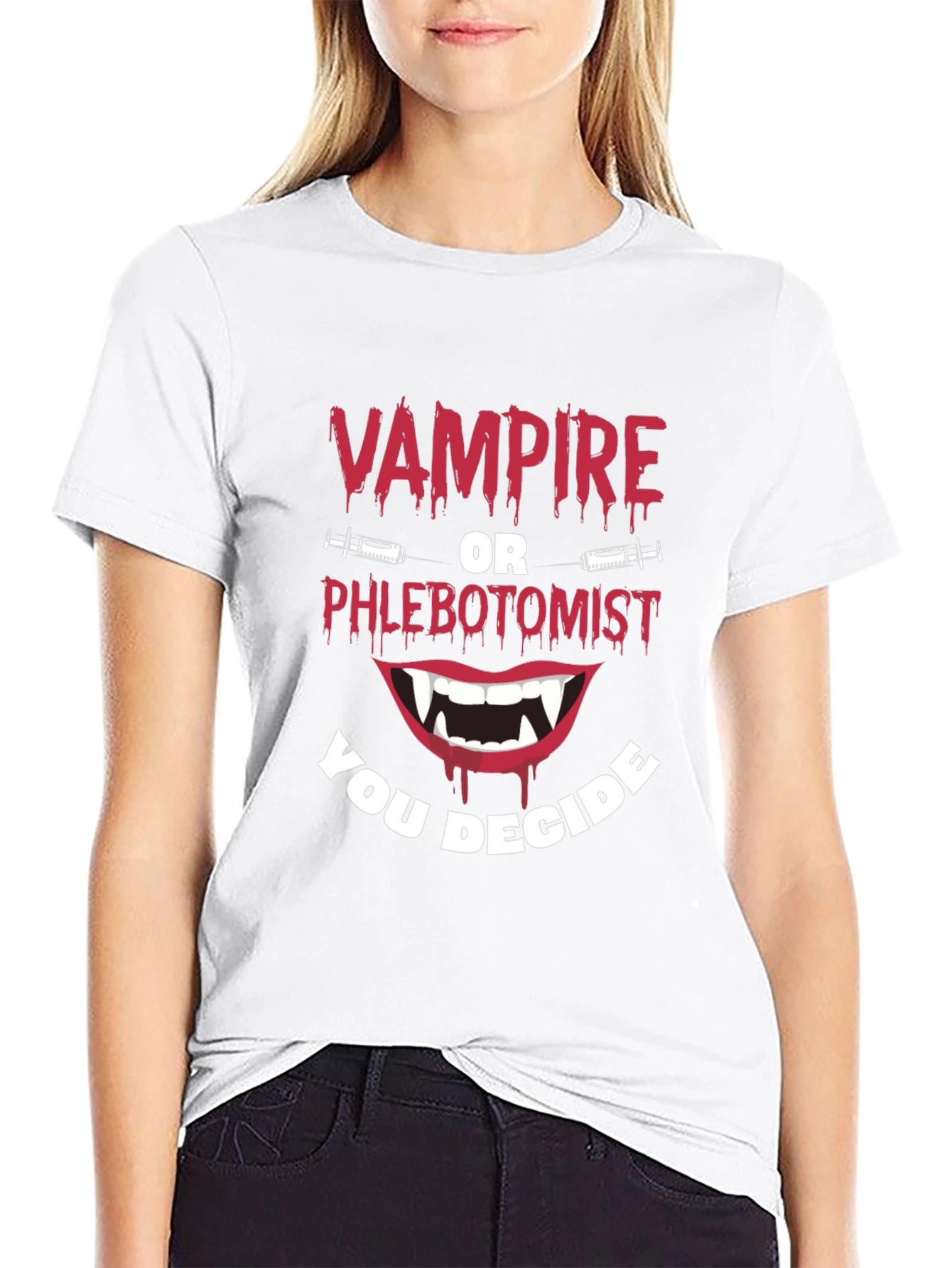 Vampire or Phlebotomist Funny Graphic Tee