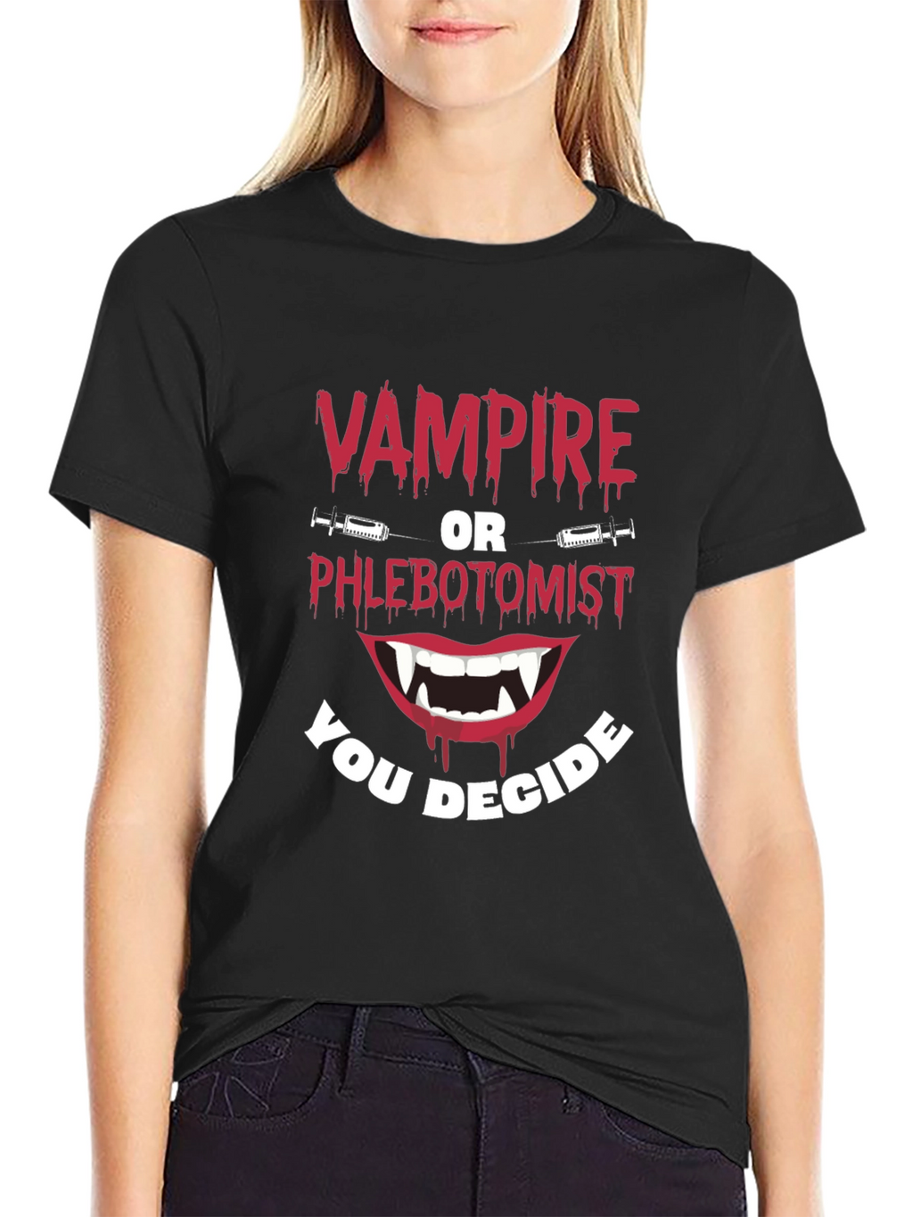 Vampire or Phlebotomist Funny Graphic Tee
