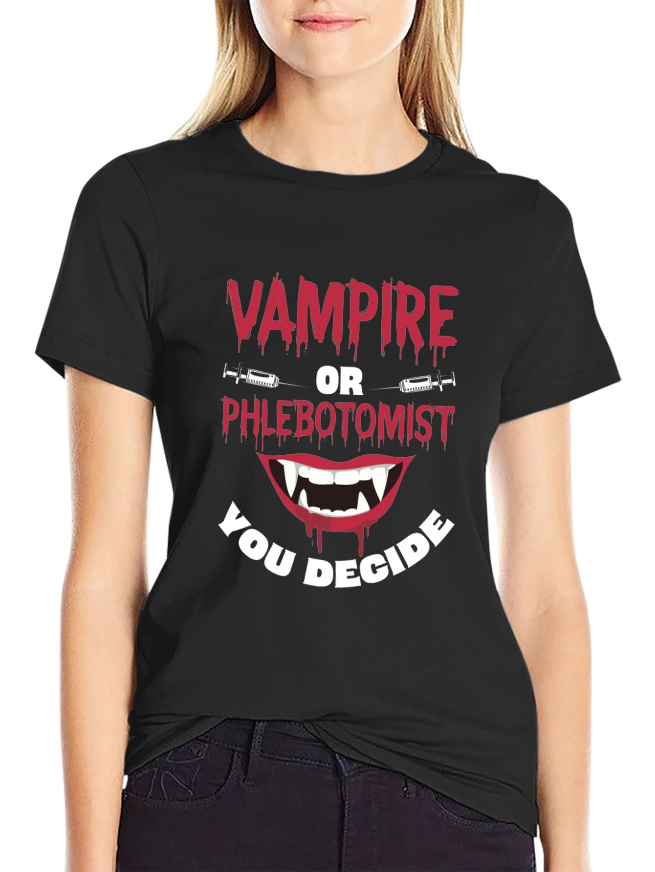 Vampire or Phlebotomist Funny Graphic Tee