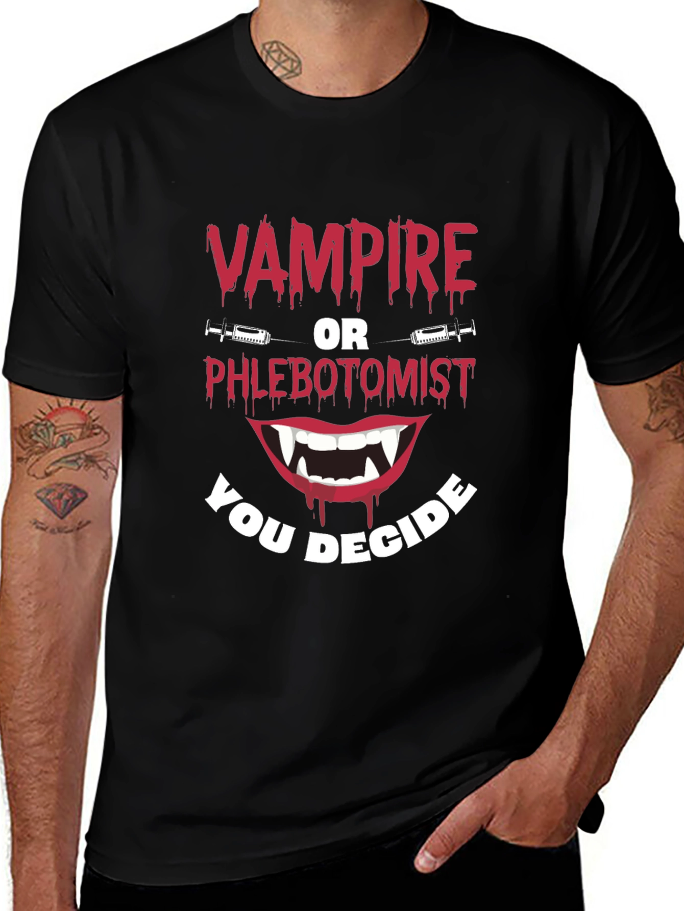 Vampire or Phlebotomist Funny Graphic Tee