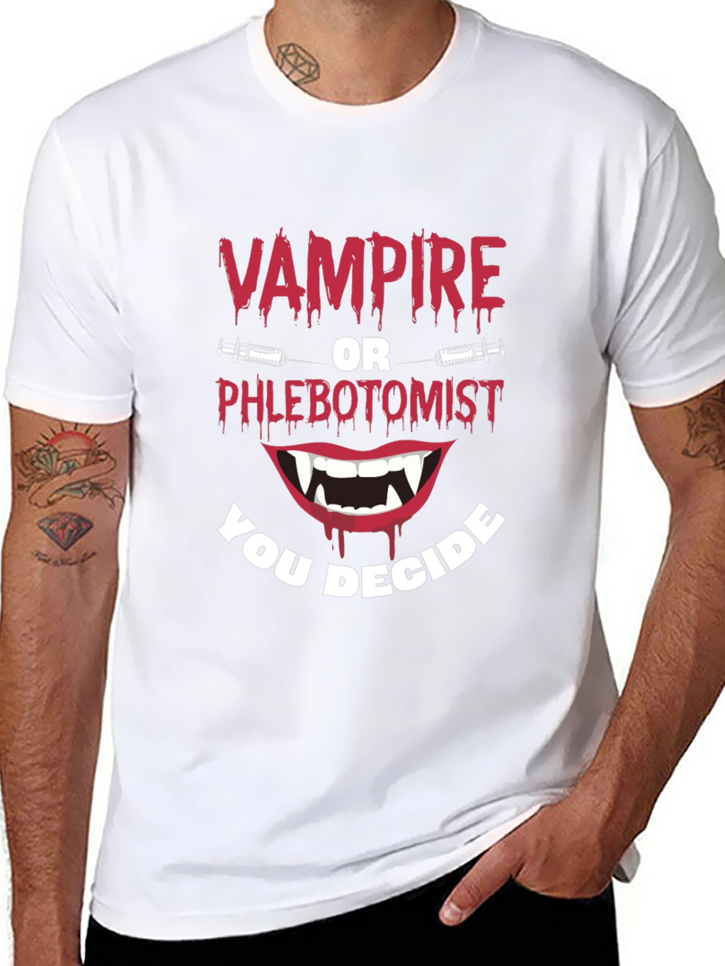 Vampire or Phlebotomist Funny Graphic Tee