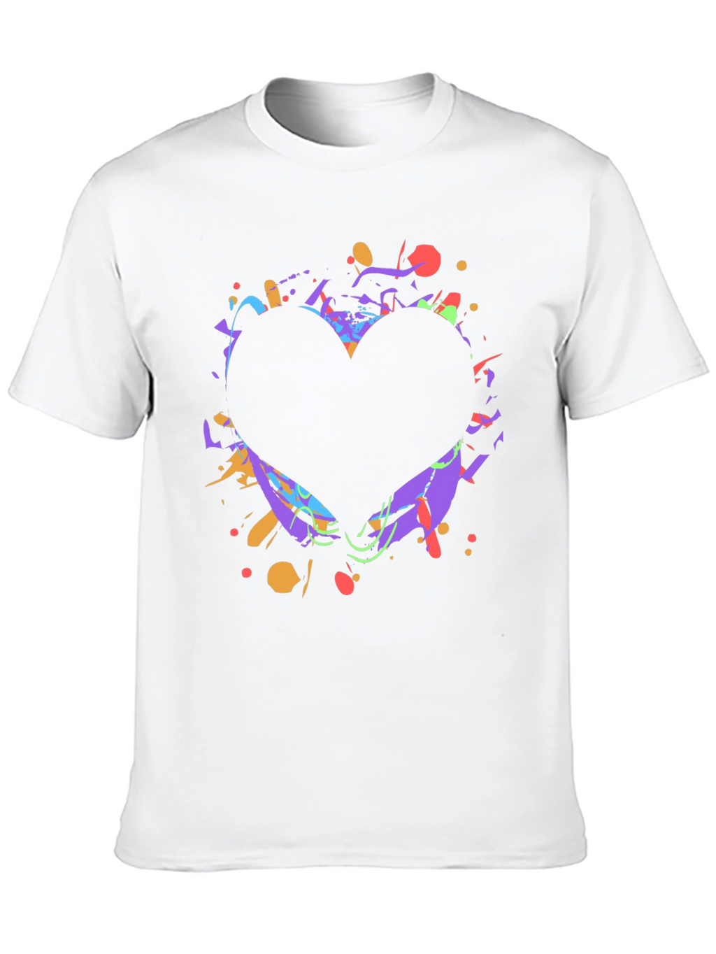 Heart Splatter Graphic Tee - Black Cotton