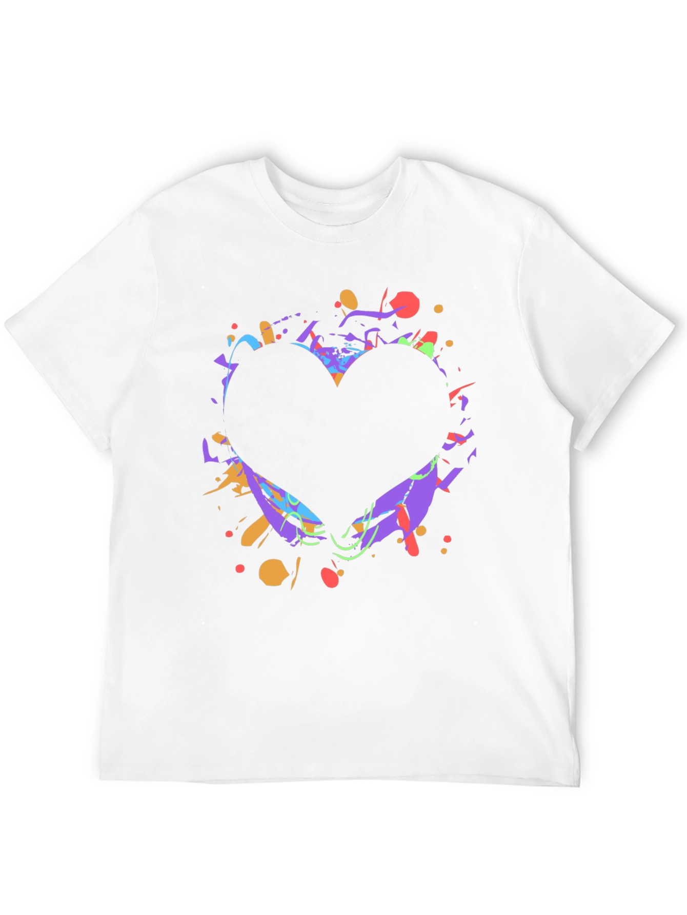 Heart Splatter Graphic Tee - Black Cotton