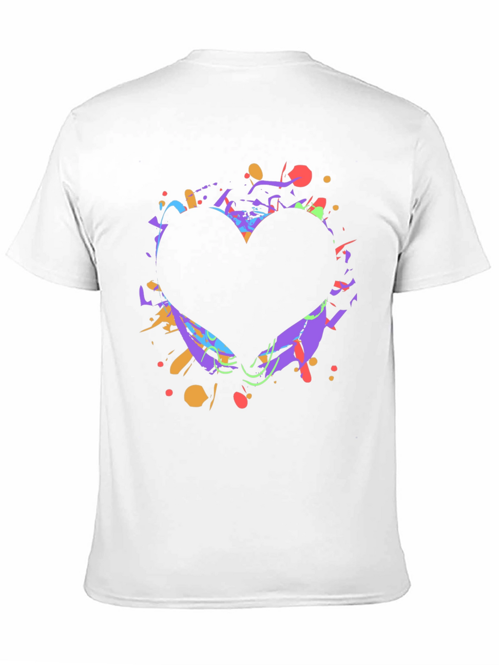 Heart Splatter Graphic Tee - Black Cotton