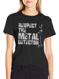 Respect The Metal Detector Graphic Tee - Black