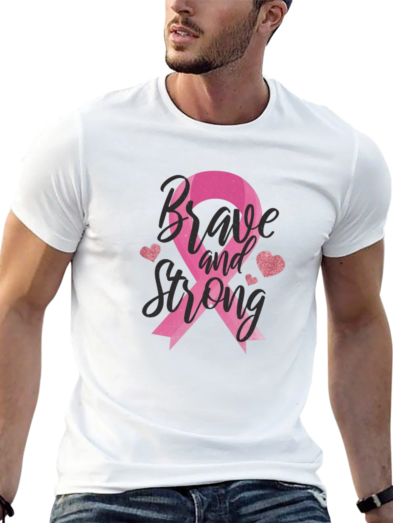 Brave and Strong Breast Cancer Awareness T-Shirt