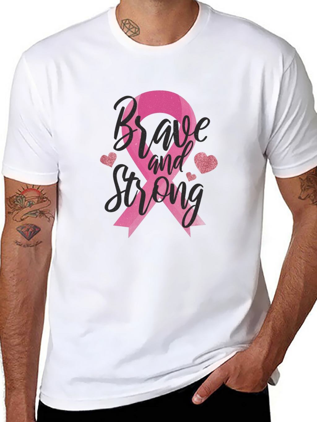 Brave and Strong Breast Cancer Awareness T-Shirt