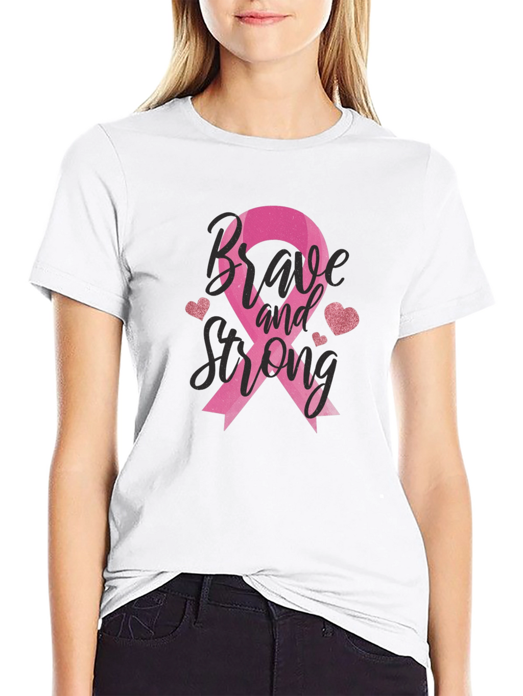 Brave and Strong Breast Cancer Awareness T-Shirt