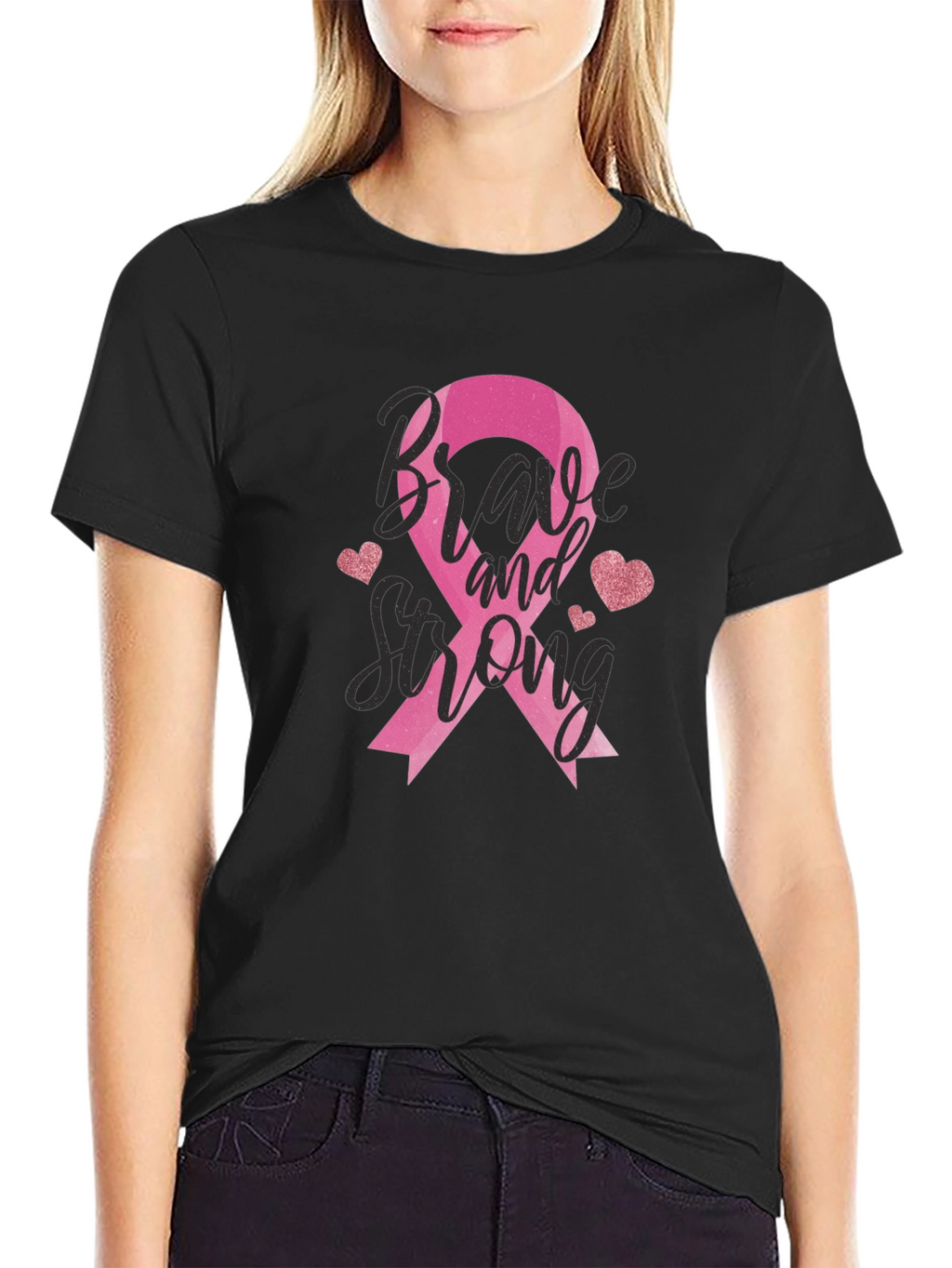 Brave and Strong Breast Cancer Awareness T-Shirt