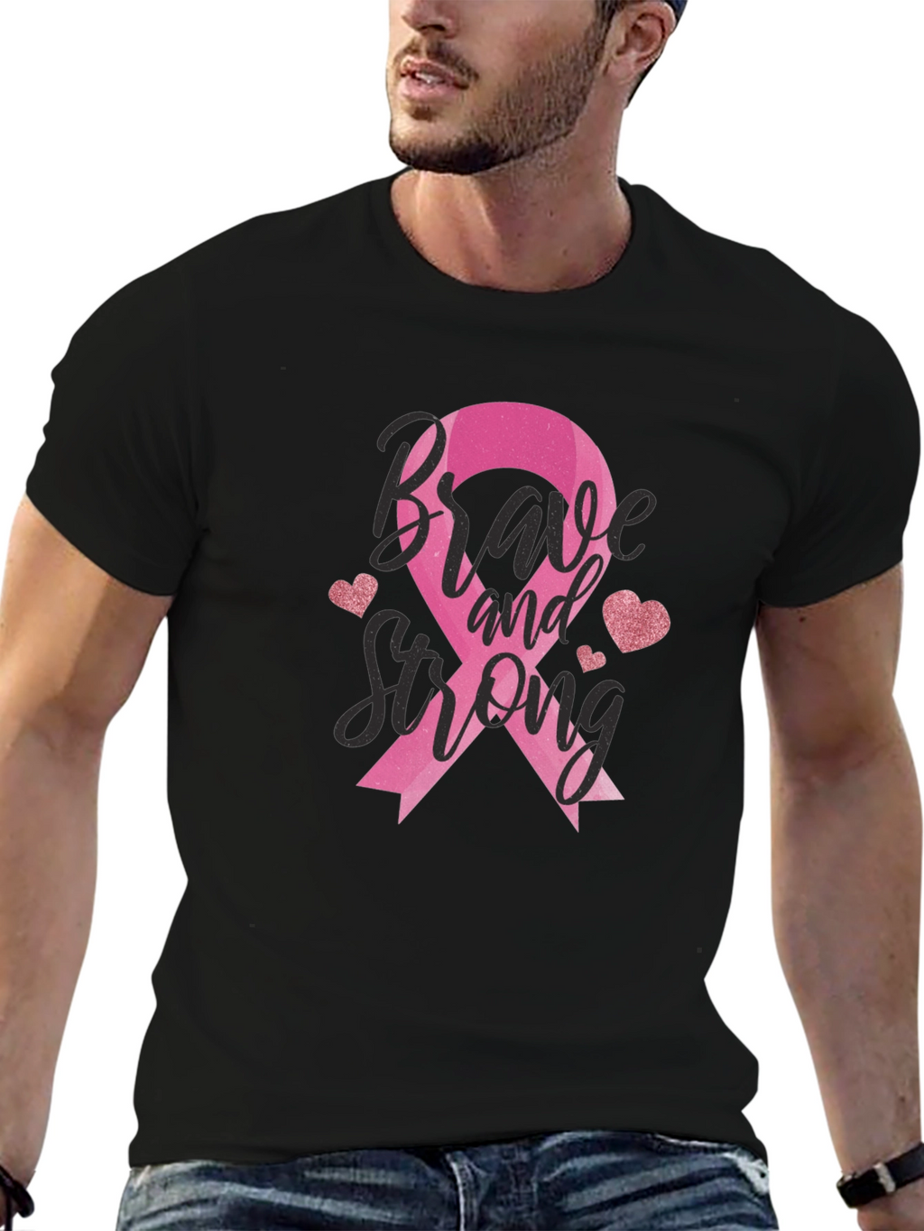 Brave and Strong Breast Cancer Awareness T-Shirt