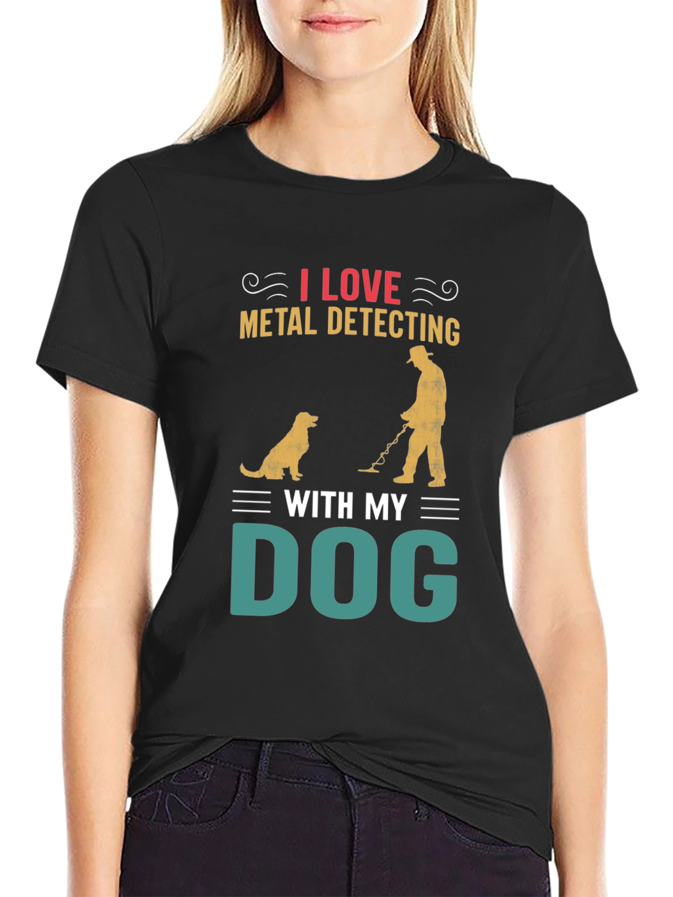Metal Detecting with My Dog T-Shirt – Hobby Dog Lover Graphic Tee